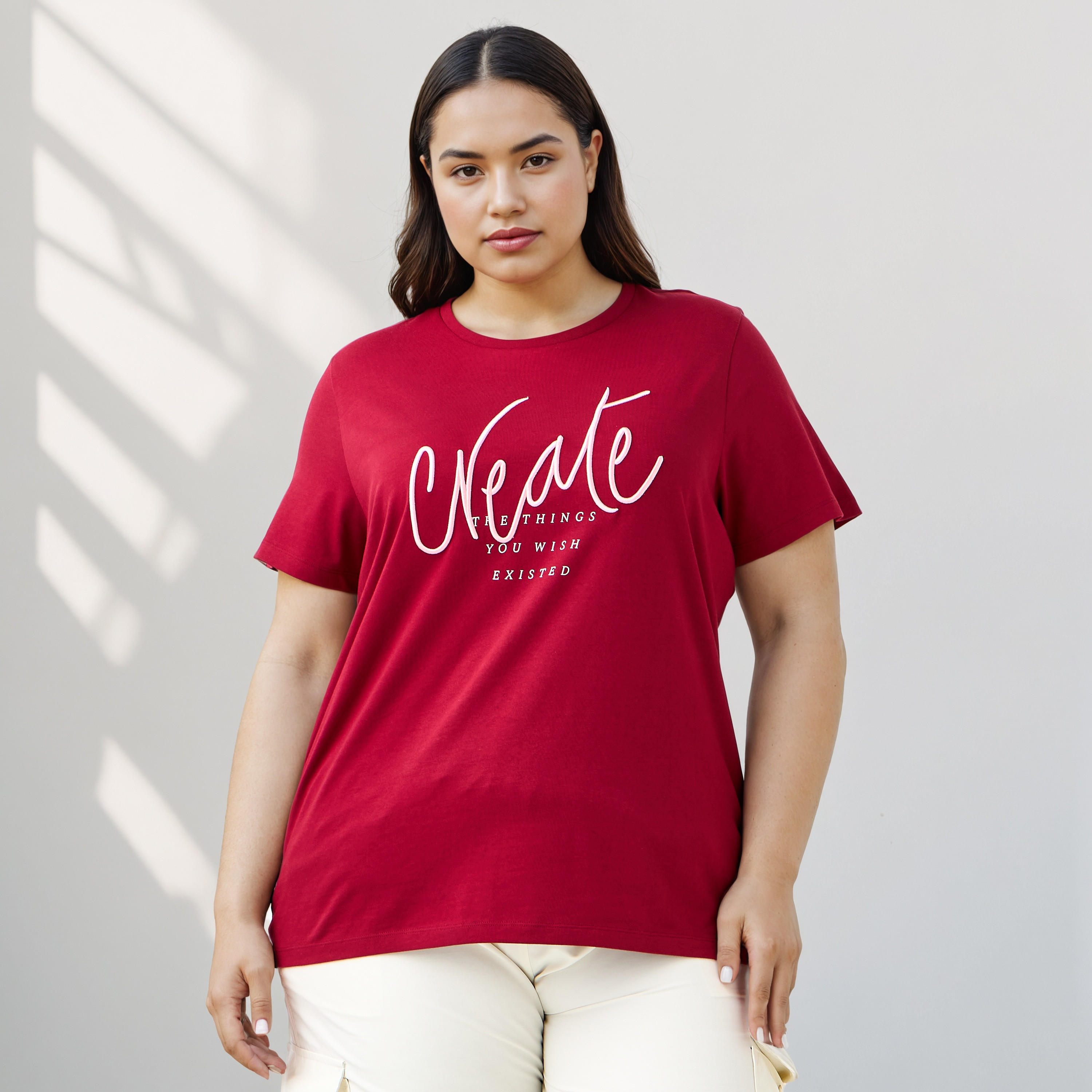 Plus Size Ulla Popken Slogan Print T-shirt-women-clothing-tshirts-image-5