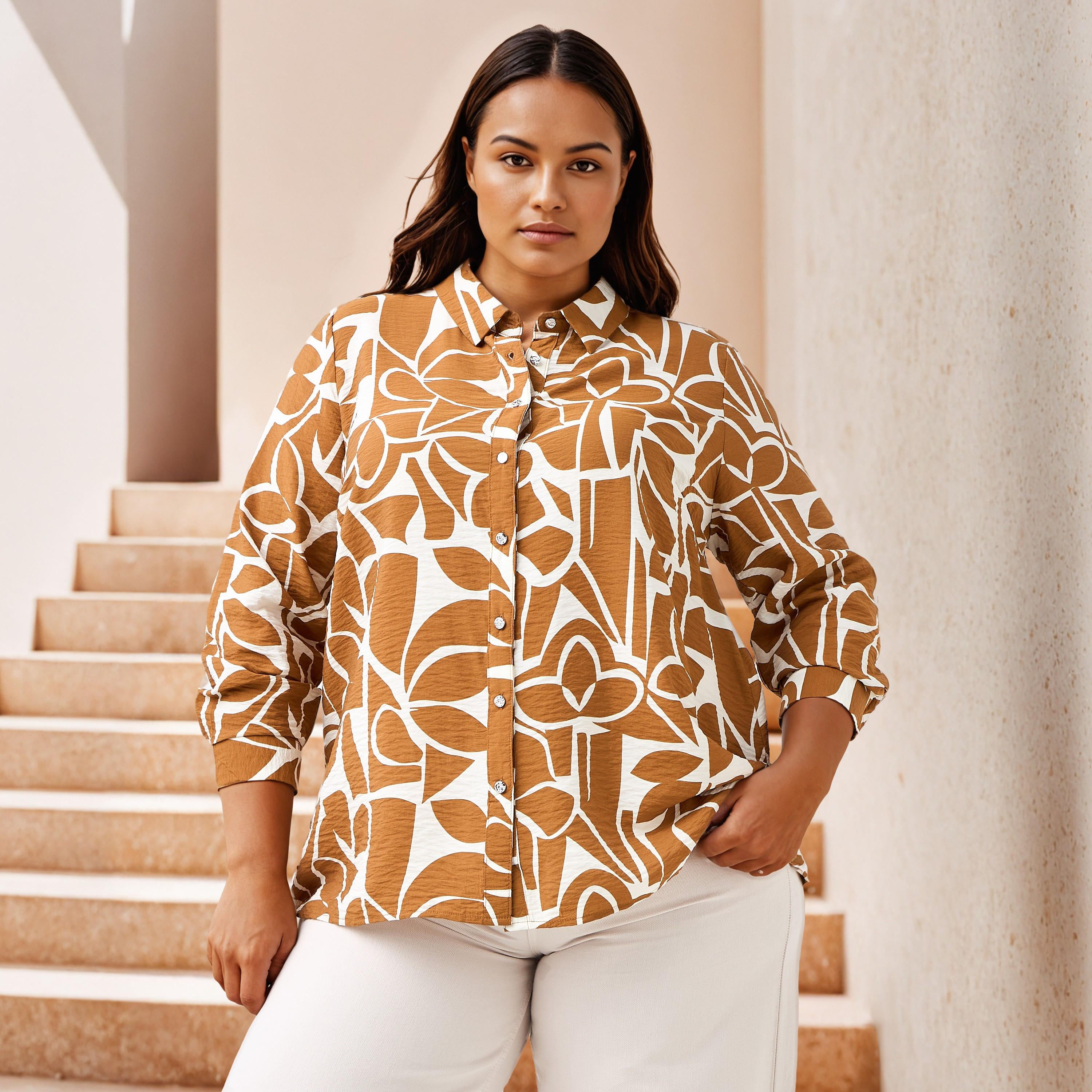 قميص مقاس كبير بطبعات من أولا بوبكن-women-clothing-shirtsandblouses-shirts-image-1