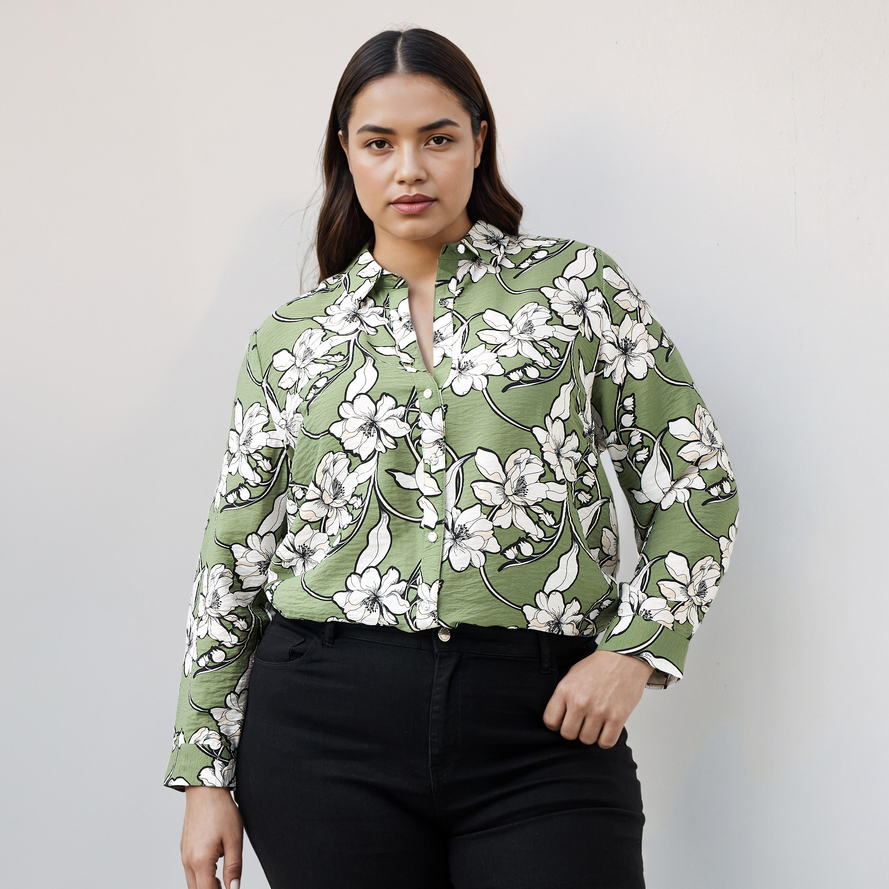 قميص مقاس كبير بطبعات من أولا بوبكن-women-clothing-shirtsandblouses-shirts-image-1