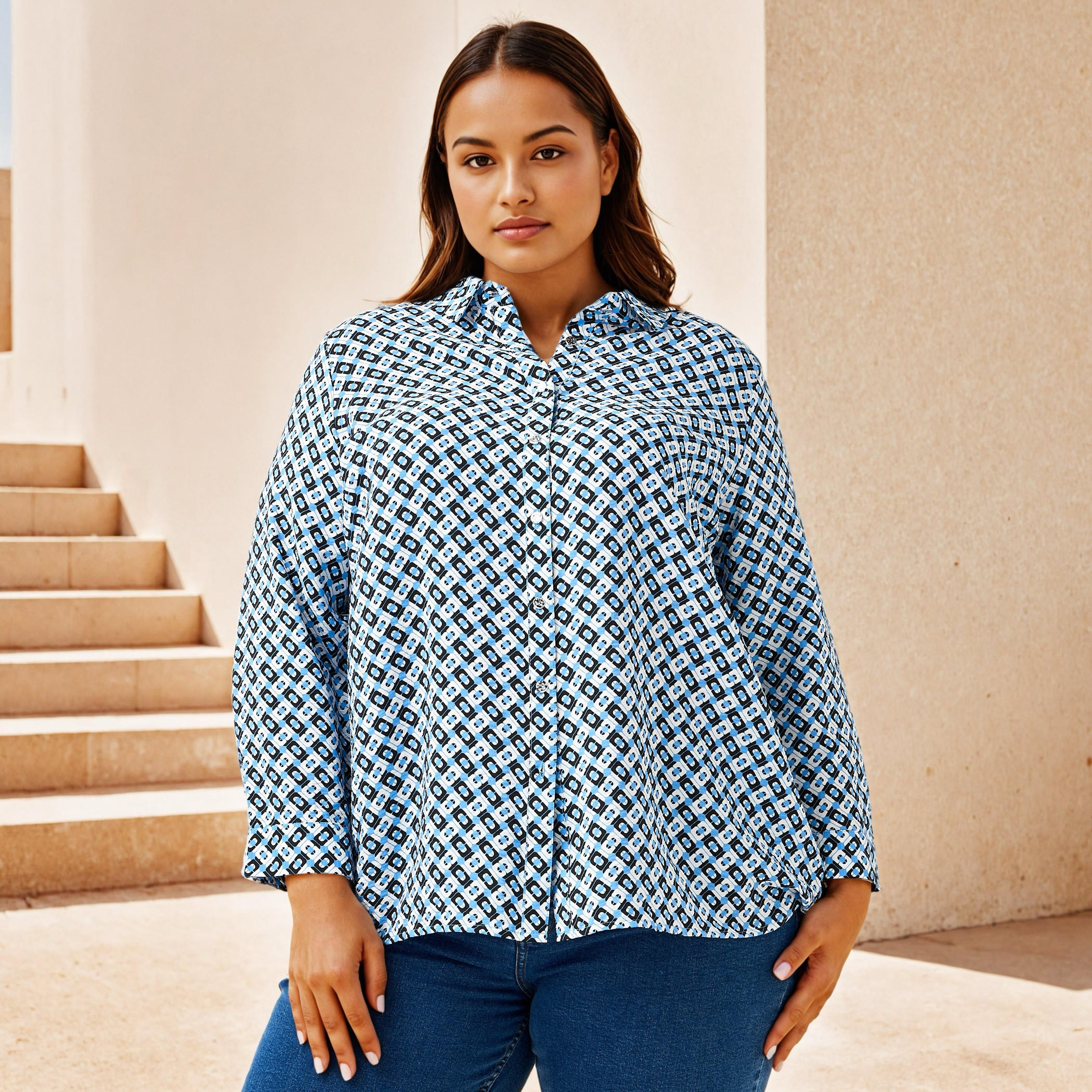قميص مقاس كبير بطبعات من أولا بوبكن-women-clothing-shirtsandblouses-shirts-image-5