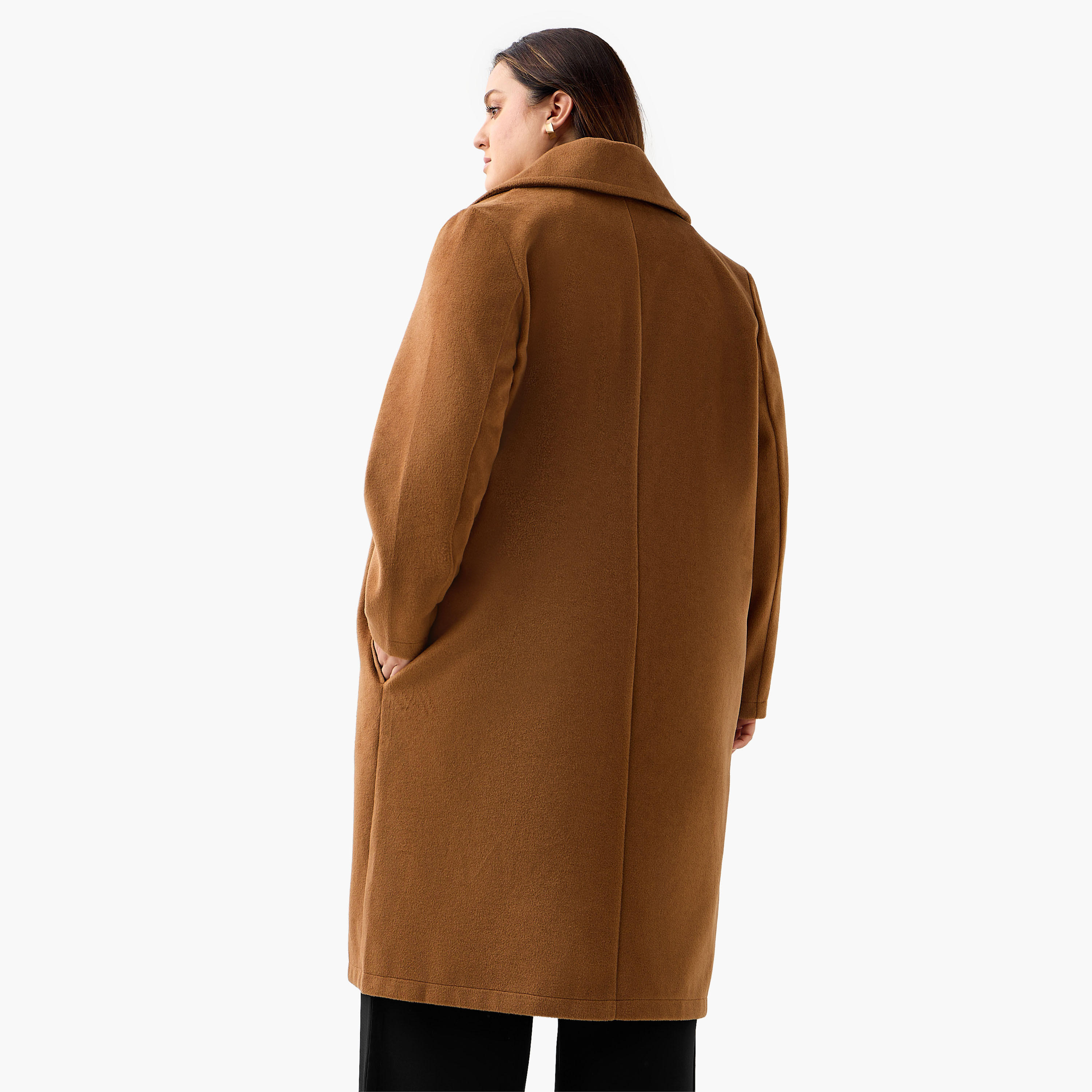Ulla Popken Longline Polyester Blend Coat with Notch Lapel-women-clothing-coatsandjackets-coats-image-2