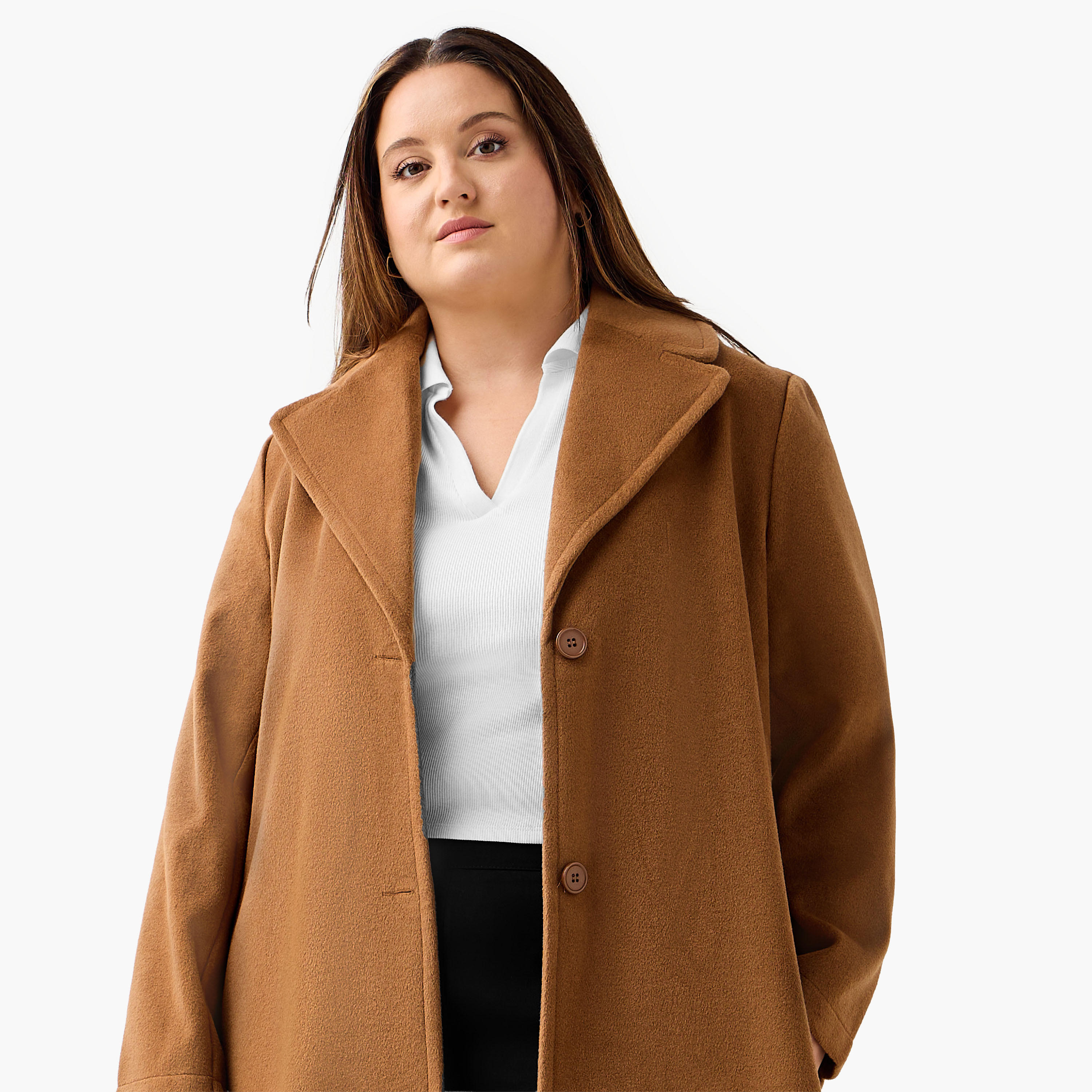Ulla Popken Longline Polyester Blend Coat with Notch Lapel-women-clothing-coatsandjackets-coats-image-3