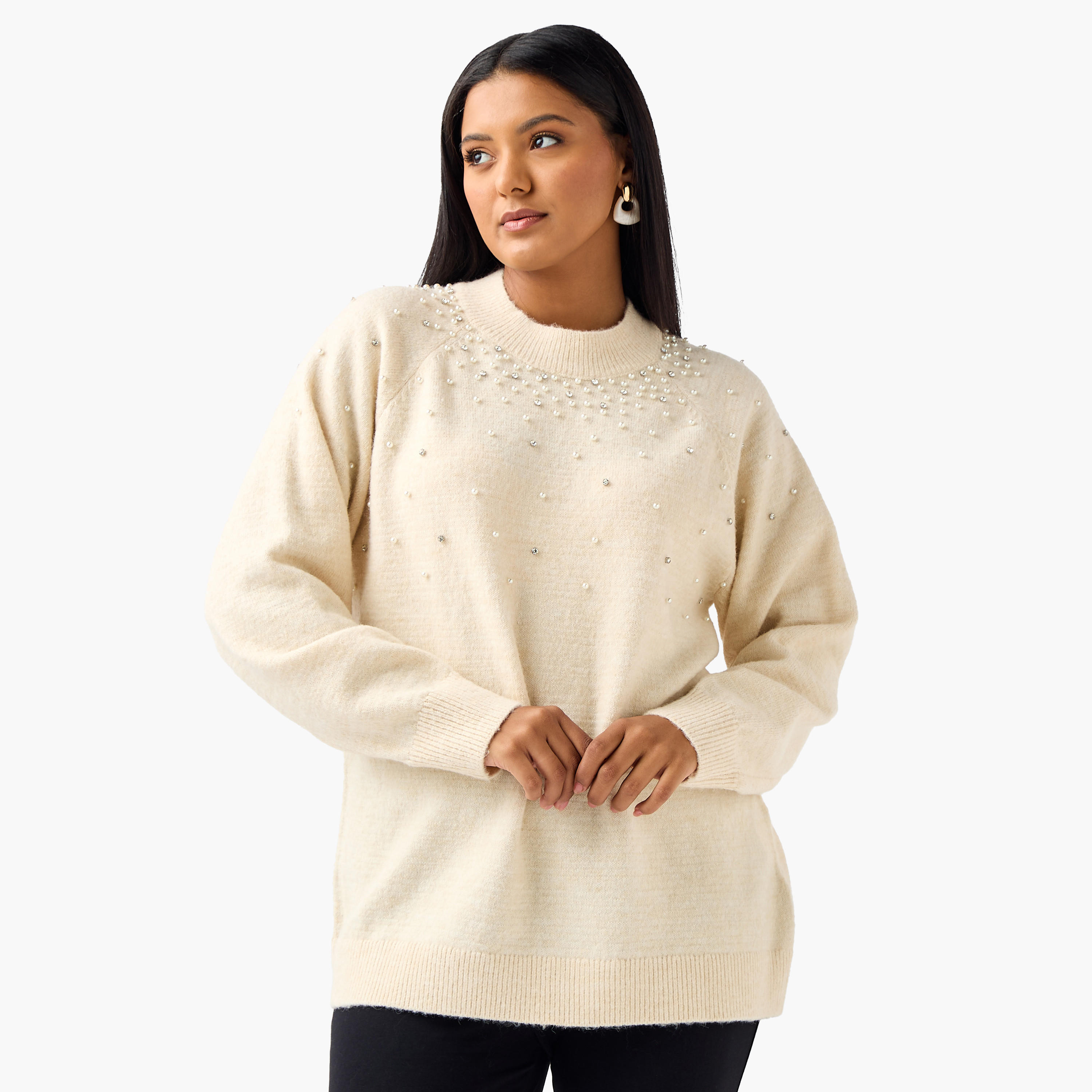 سترة مزينة بقصة عادية وياقة ضيقة من أولا بوبكين-women-clothing-cardigansandjumpers-jumpers-image-1
