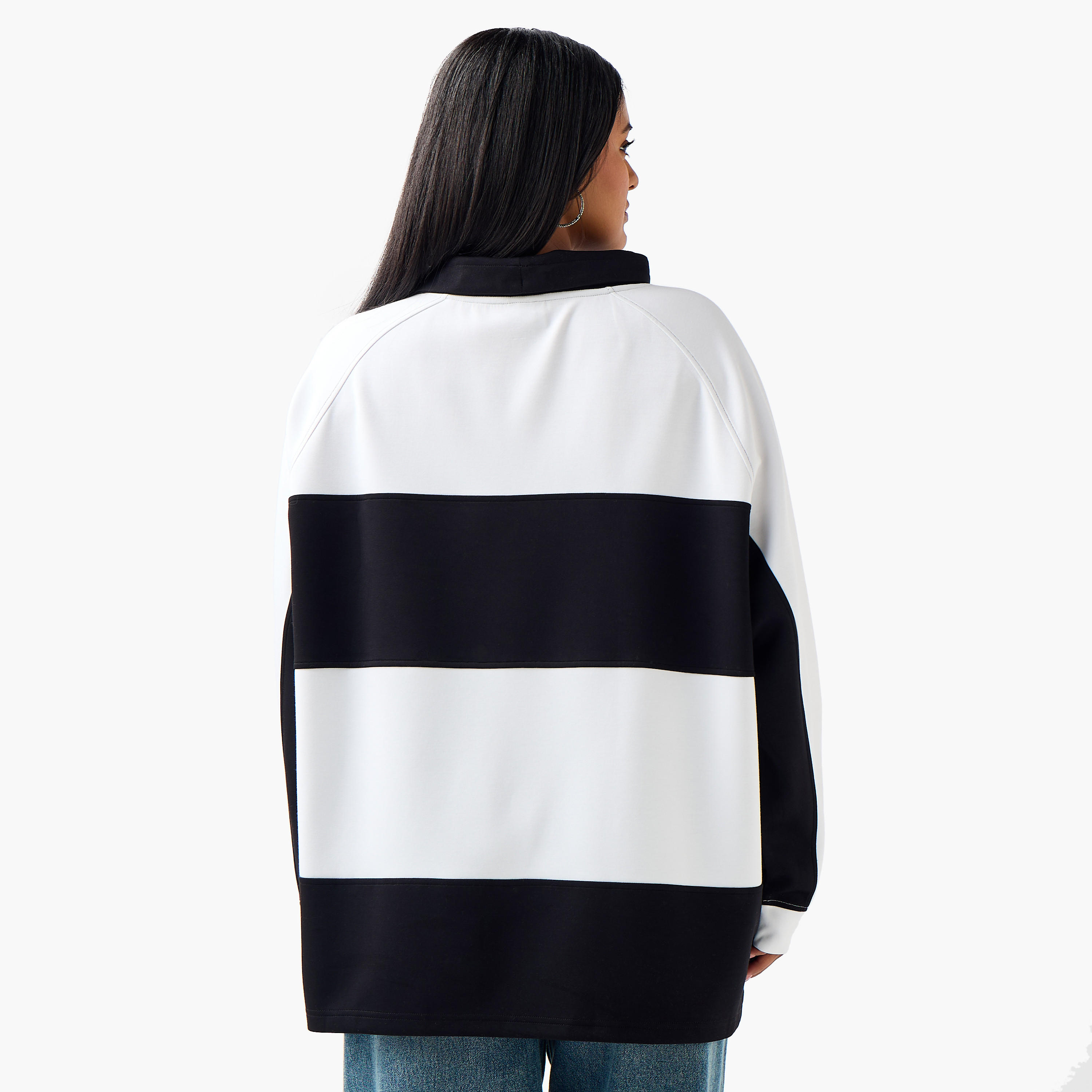 Ulla Popken Relaxed Fit Sweatshirt with Stripes-women-winterwear-hoodiesandsweatshirts-sweatshirts-image-3