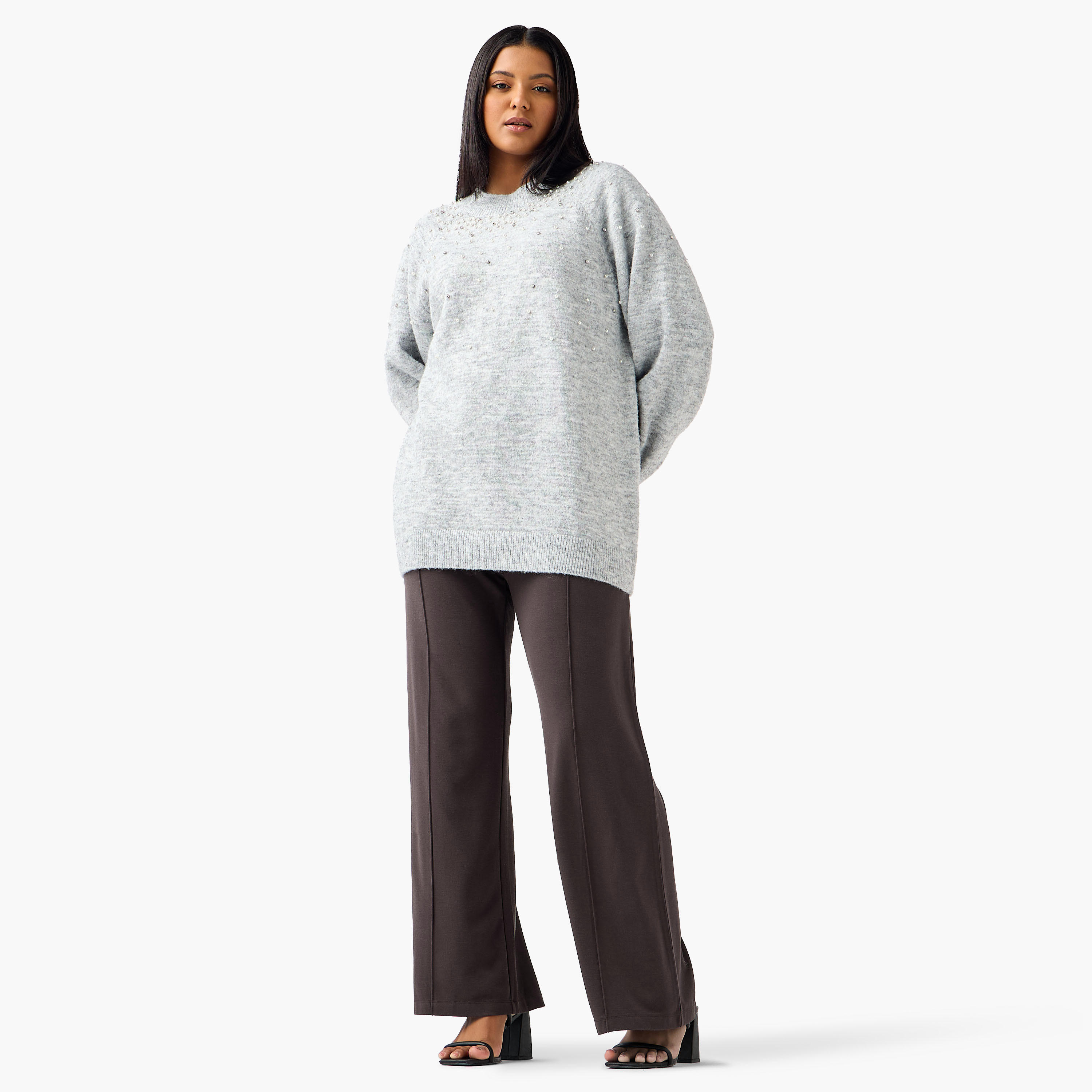 Ulla Popken Pintuck Regular Fit Flexi Waist Trousers-women-clothing-bottoms-trousers-image-2