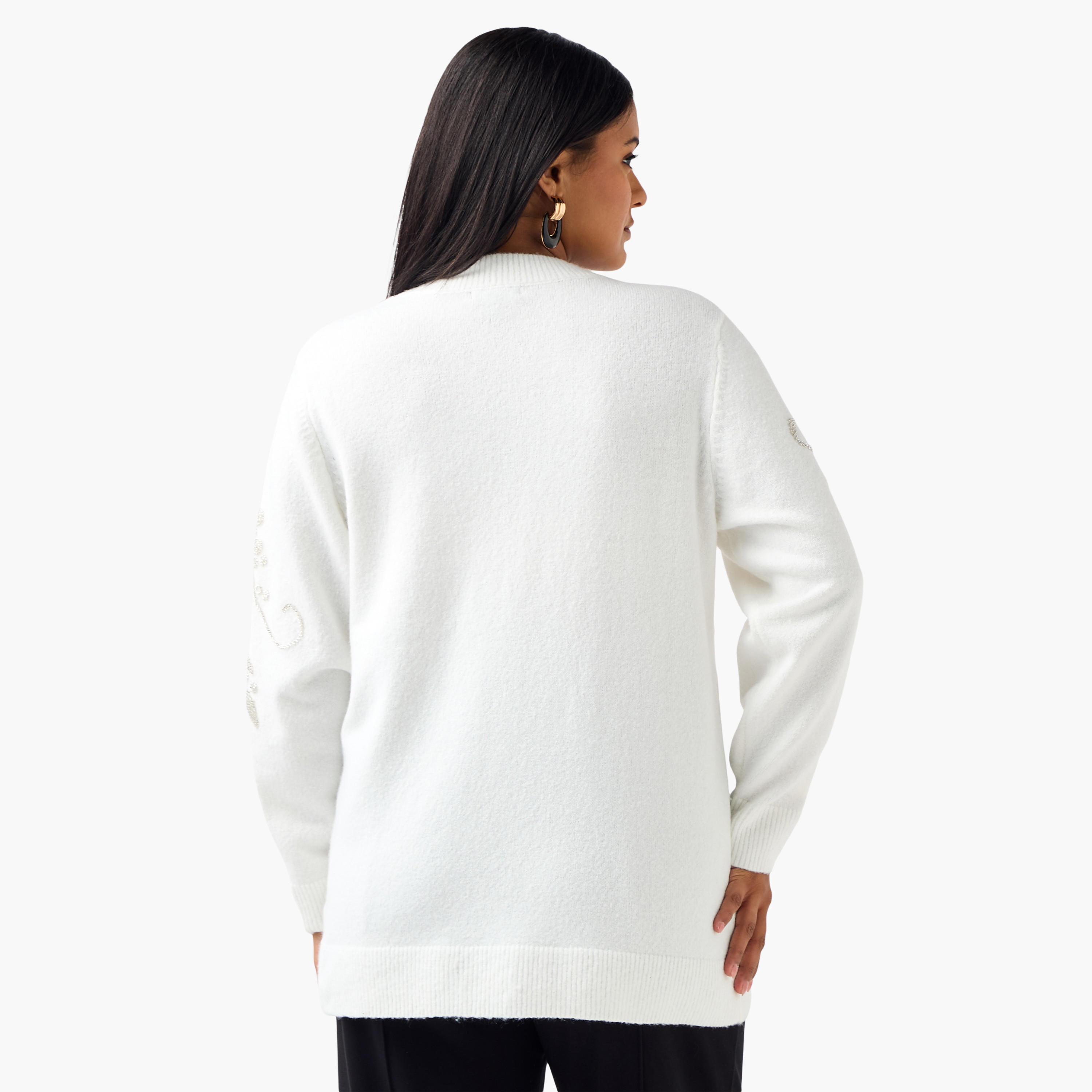 كنزة بياقة مستديرة وتزيينات وقصة مريحة من أولا بوبكين-women-clothing-cardigansandjumpers-jumpers-image-4