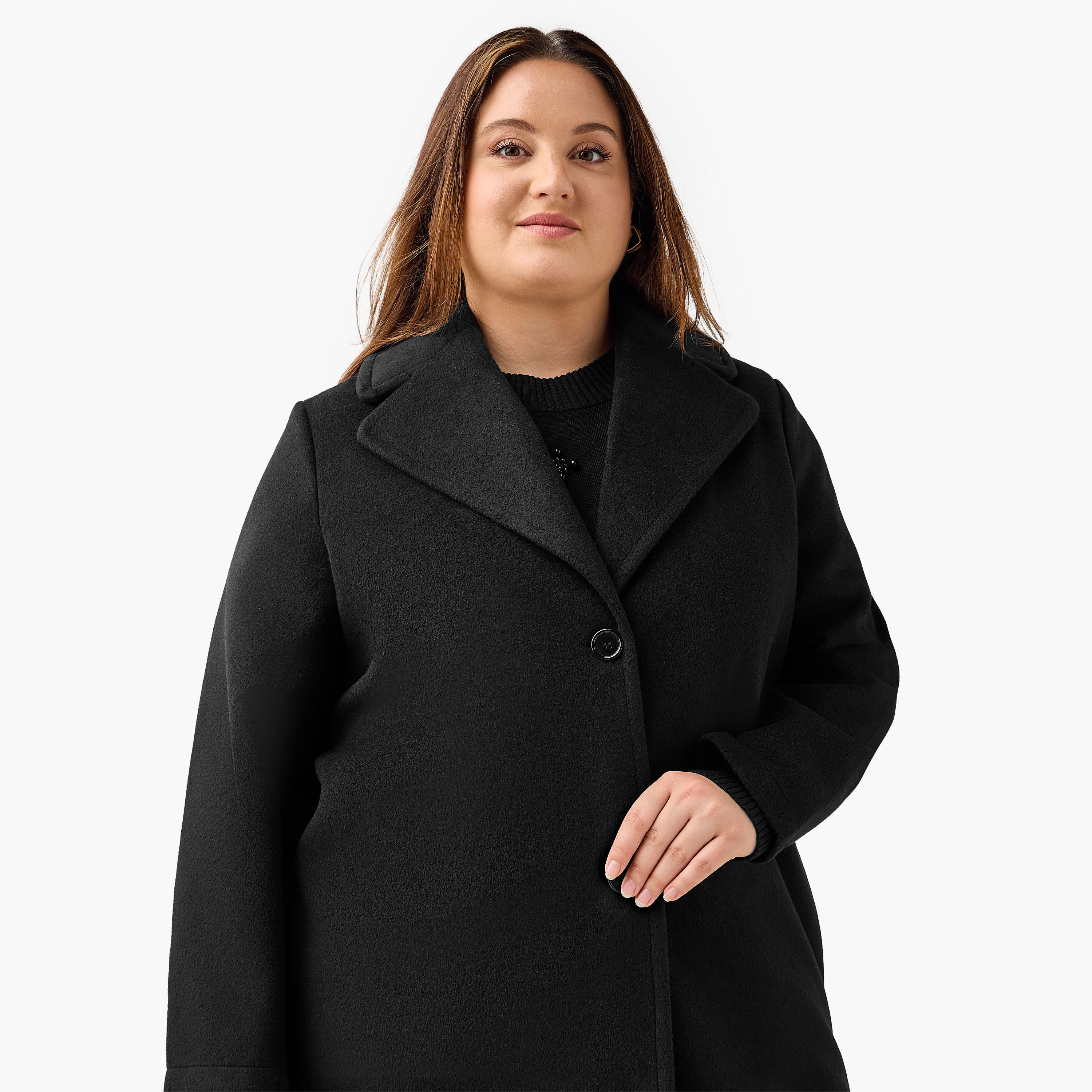 Ulla Popken Longline Polyester Blend Coat with Notch Lapel-women-clothing-coatsandjackets-coats-image-3