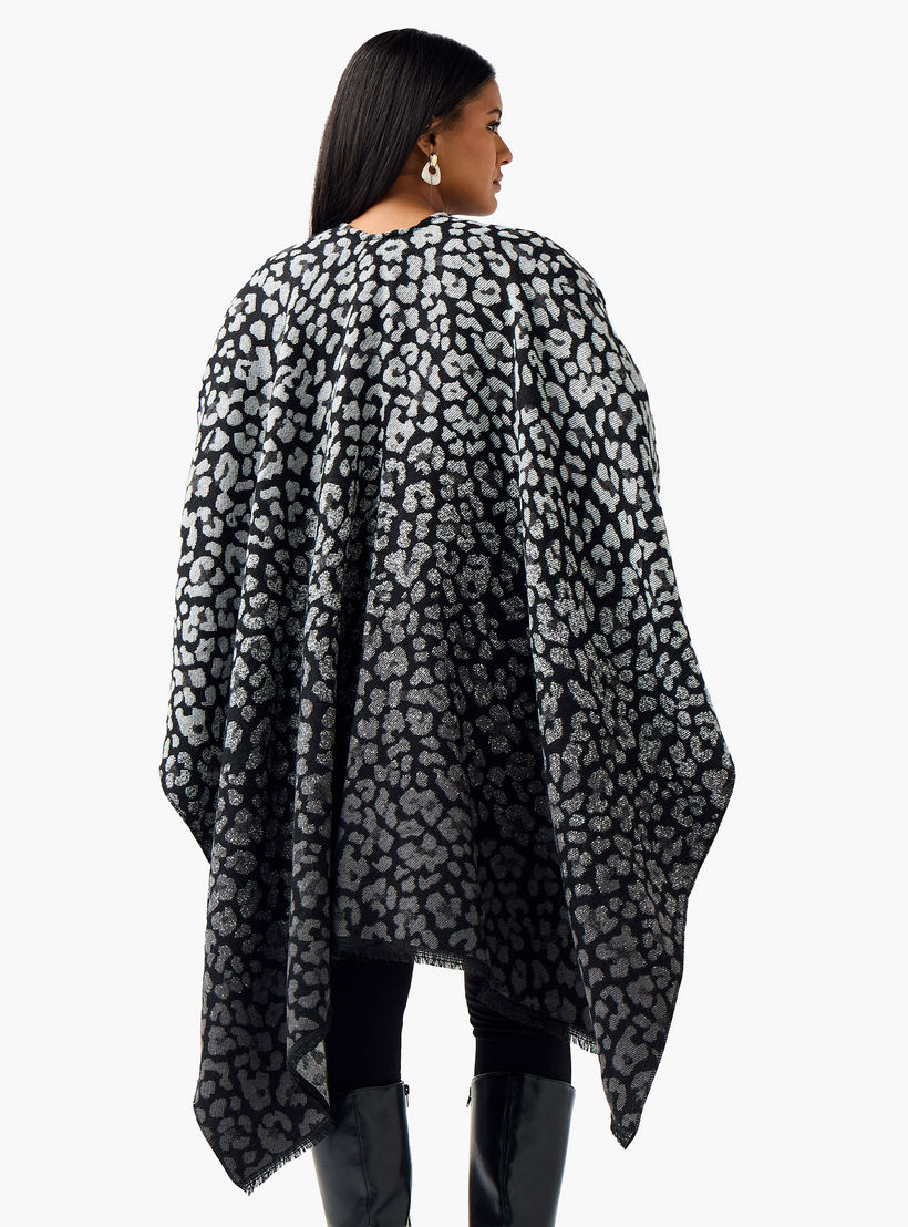 بونشو بقصّة مريحة وتفاصيل شراشيب من أولا بوبكن-women-winterwear-cardigansandjumpers-cardigans-image-2