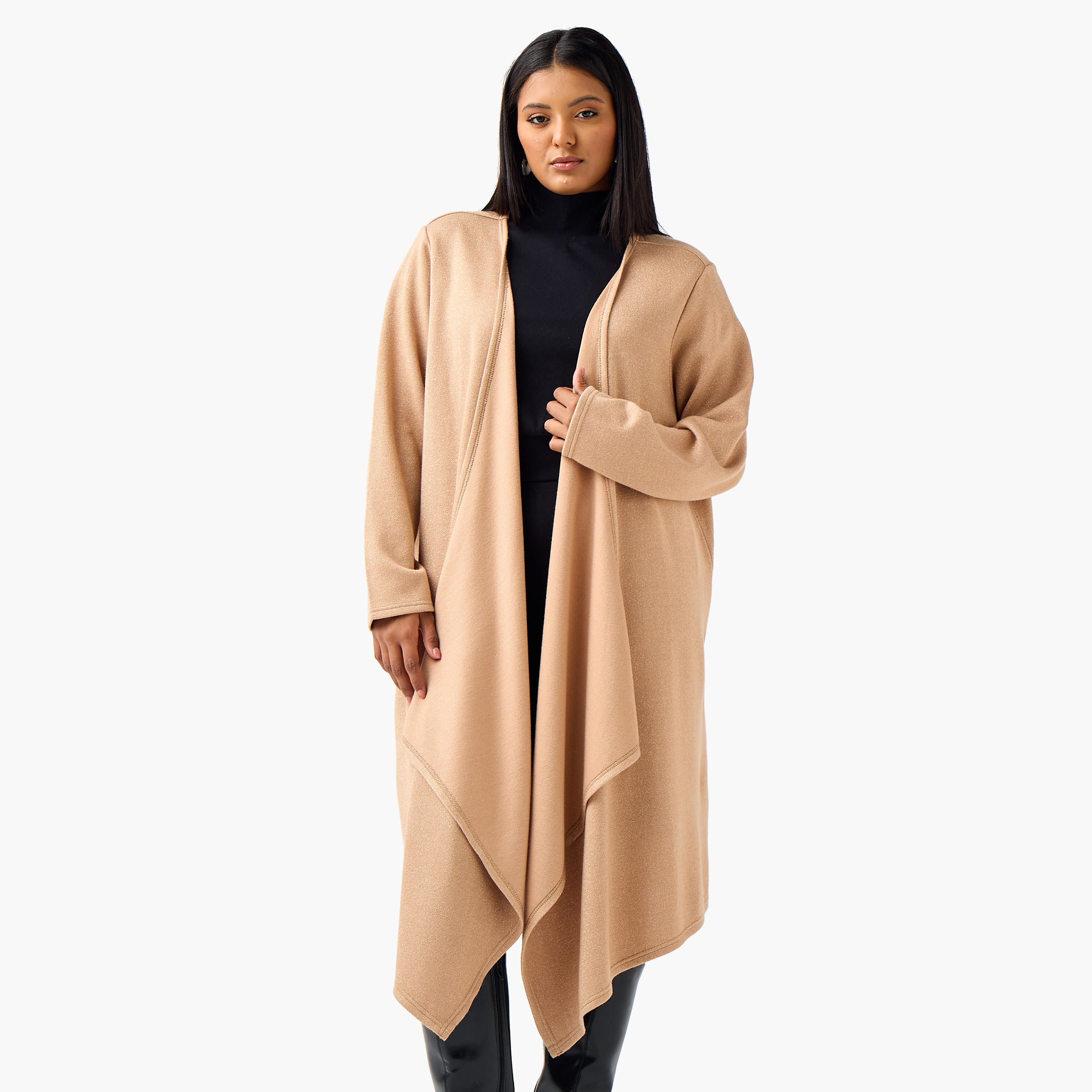 كارديجان طويل بحافة غير متماثلة وقصة مريحة من أولا بوبكين-women-winterwear-cardigansandjumpers-cardigans-image-1