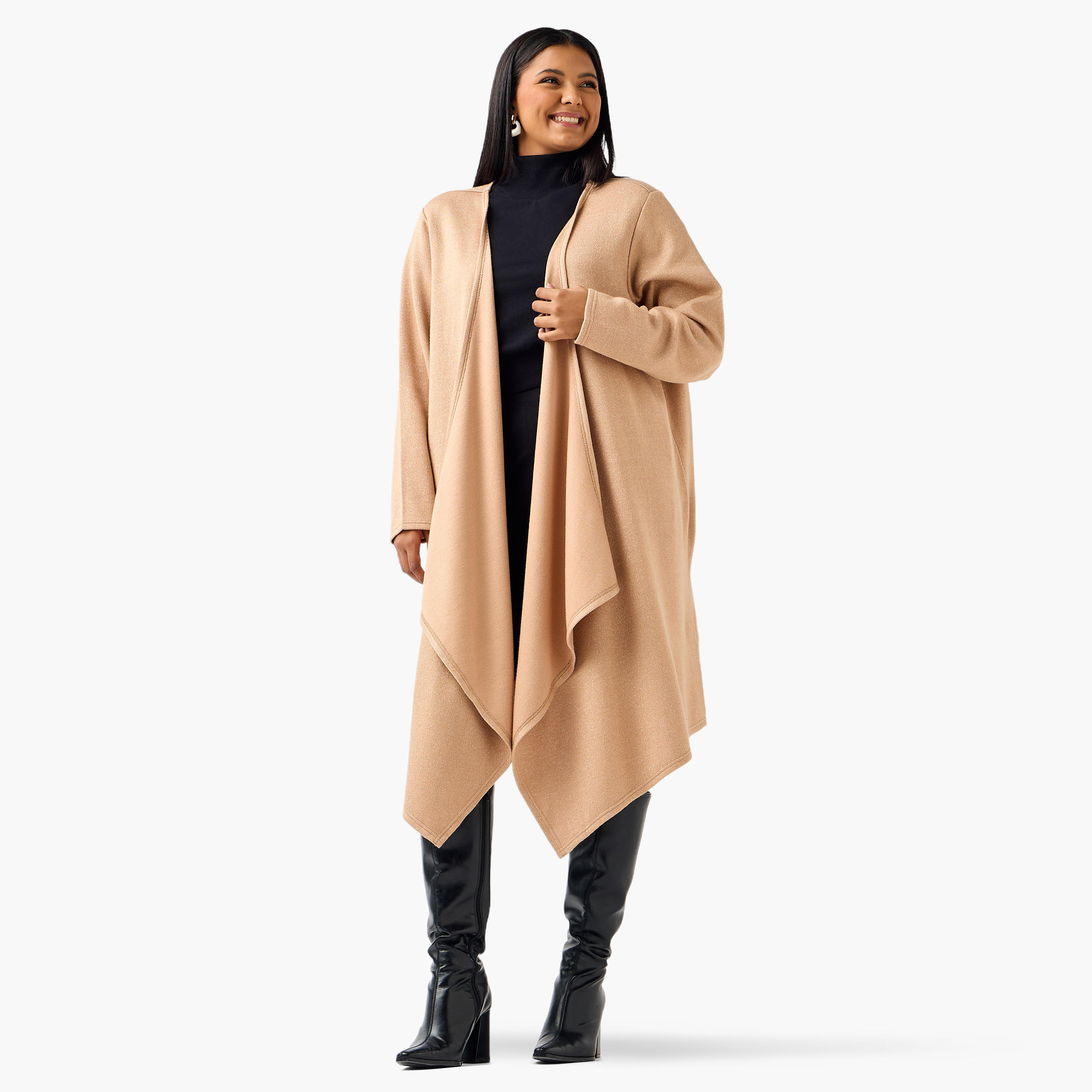 كارديجان طويل بحافة غير متماثلة وقصة مريحة من أولا بوبكين-women-winterwear-cardigansandjumpers-cardigans-image-2