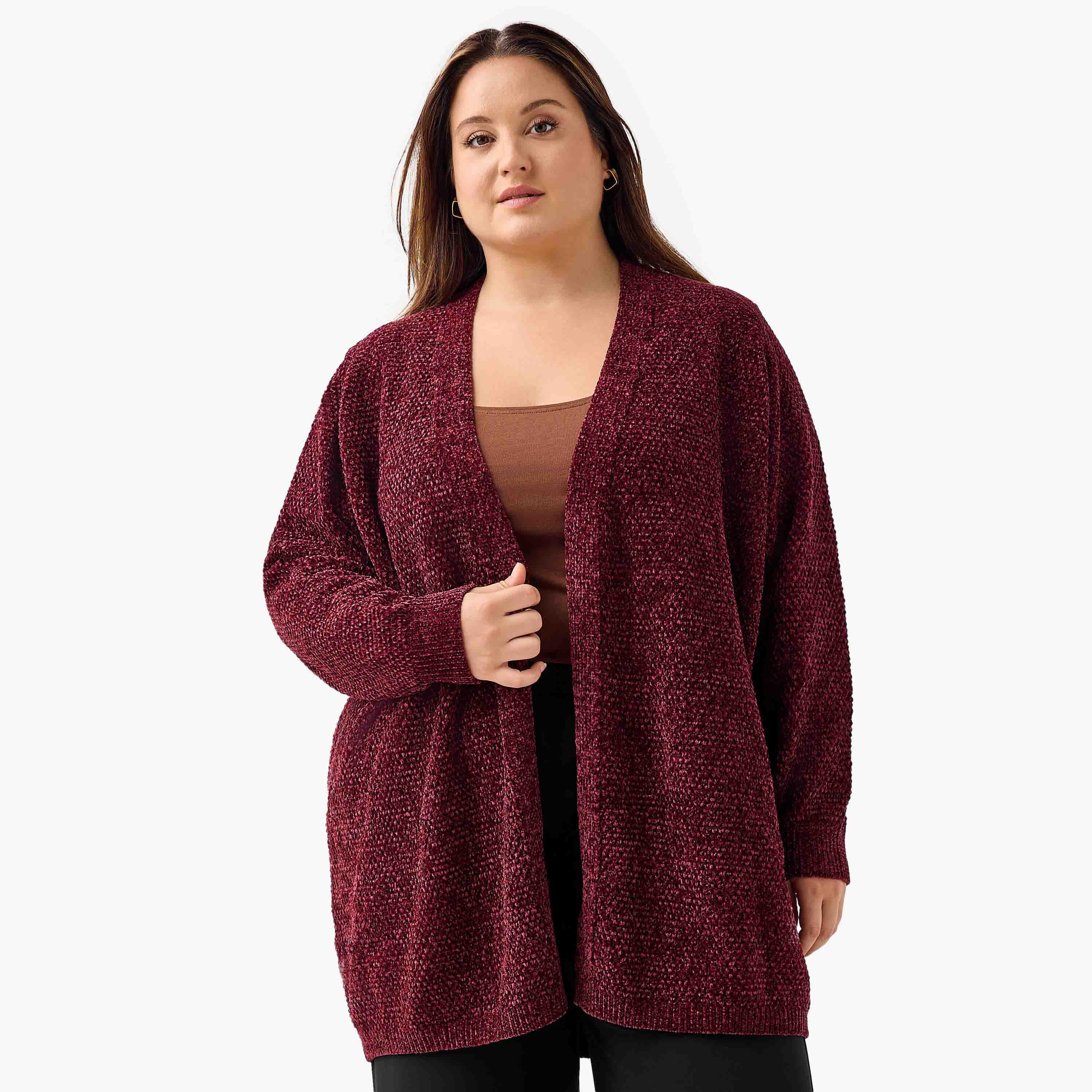 كارديجان محبوك بارز الملمس من أولا بوبكن-women-winterwear-cardigansandjumpers-cardigans-image-1