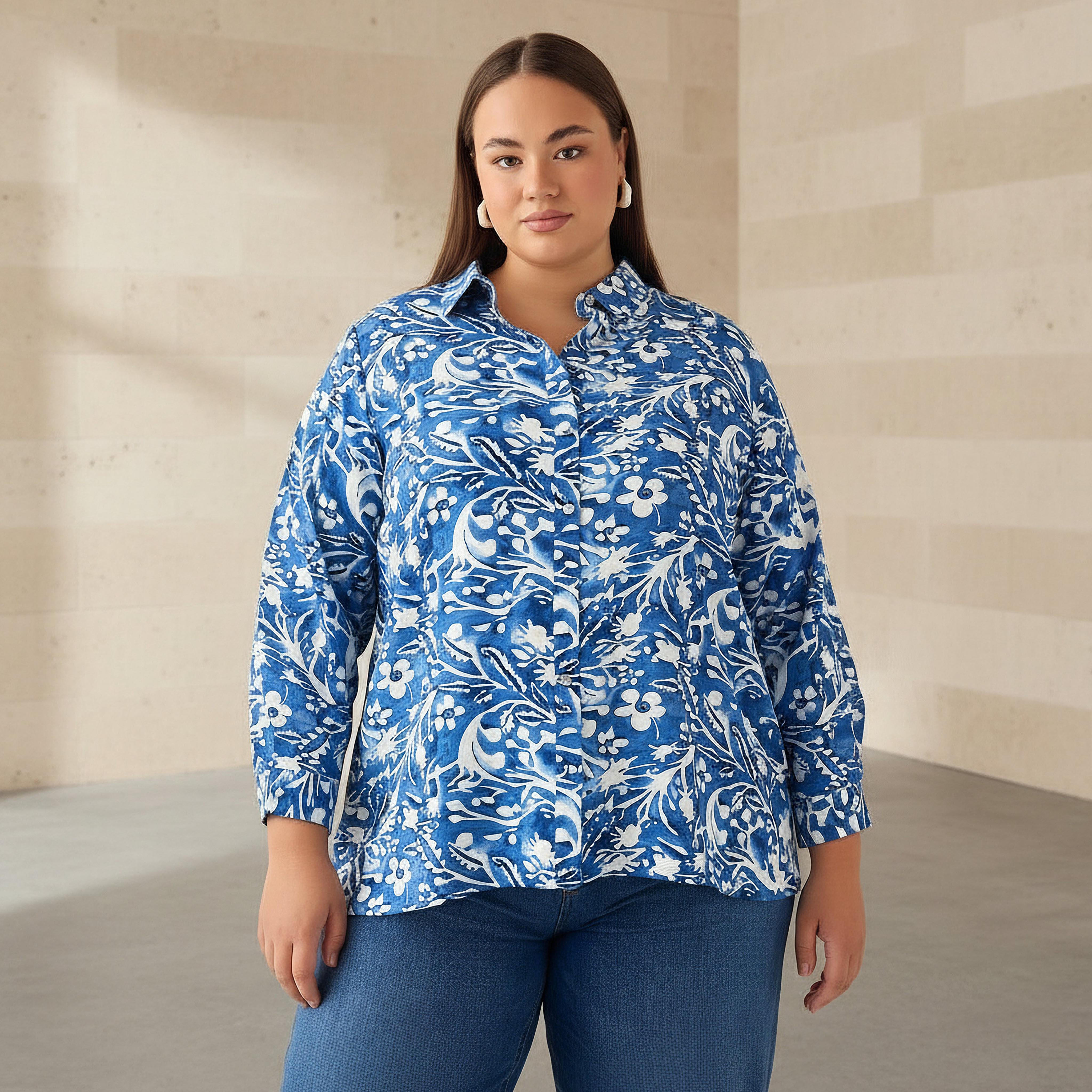 قميص بقصّة عادية فيسكوز بطبعات زهور من أولا بوبكن-women-clothing-shirtsandblouses-shirts-image-1