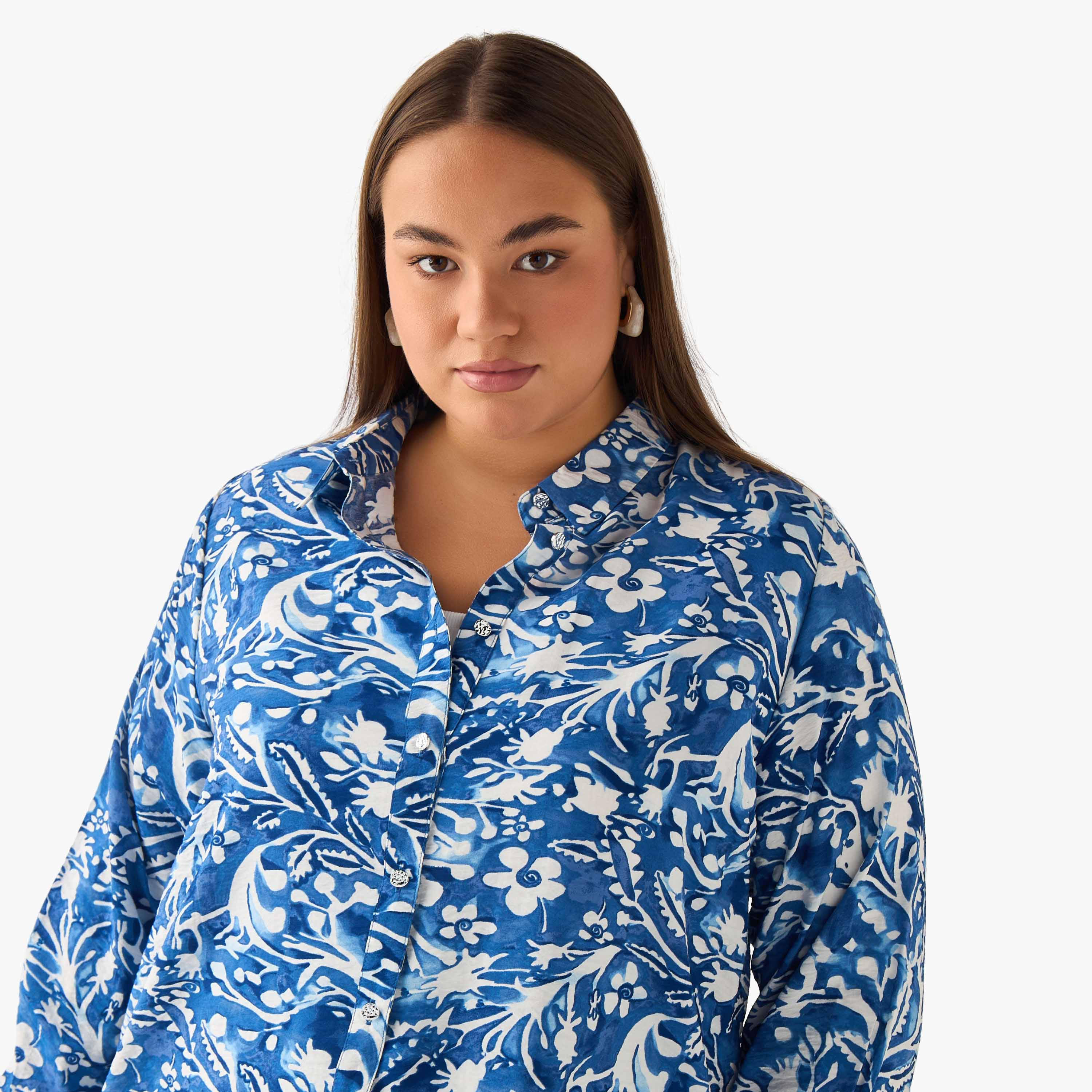 Ulla Popken Regular Fit Viscose Shirt with Floral Print-women-clothing-shirtsandblouses-shirts-image-3