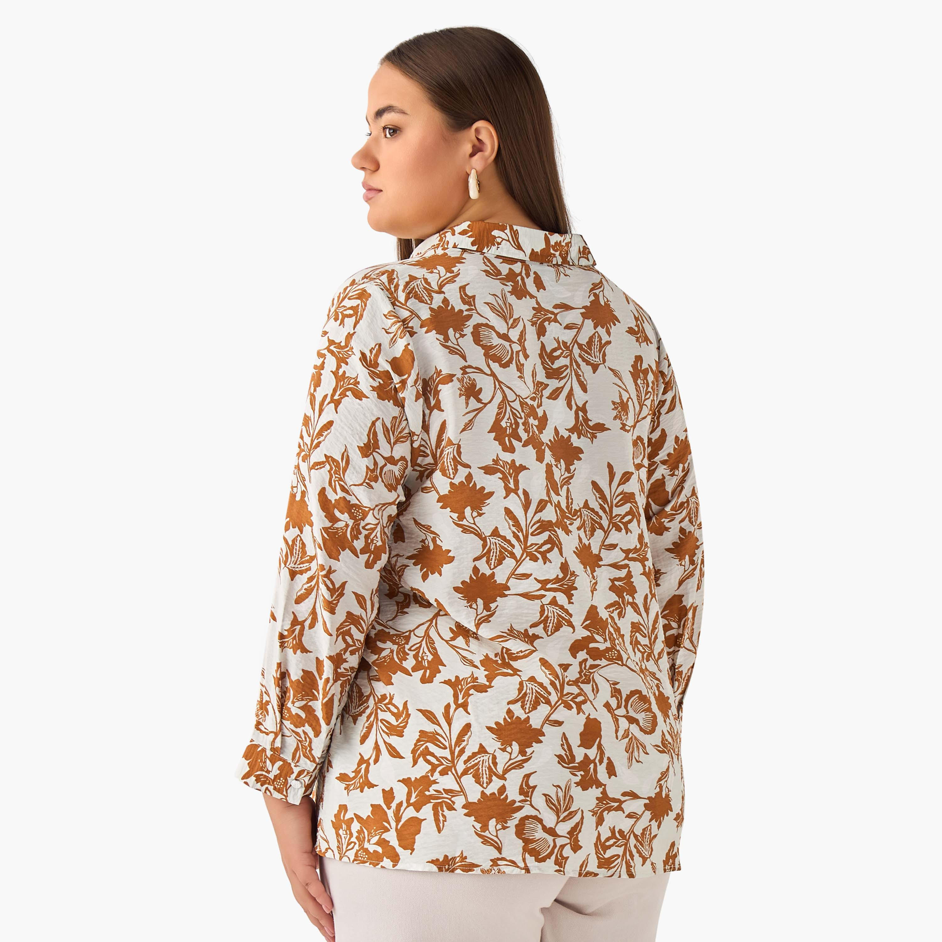 Ulla Popken Regular Fit Viscose Shirt with Floral Print-women-clothing-shirtsandblouses-shirts-image-3