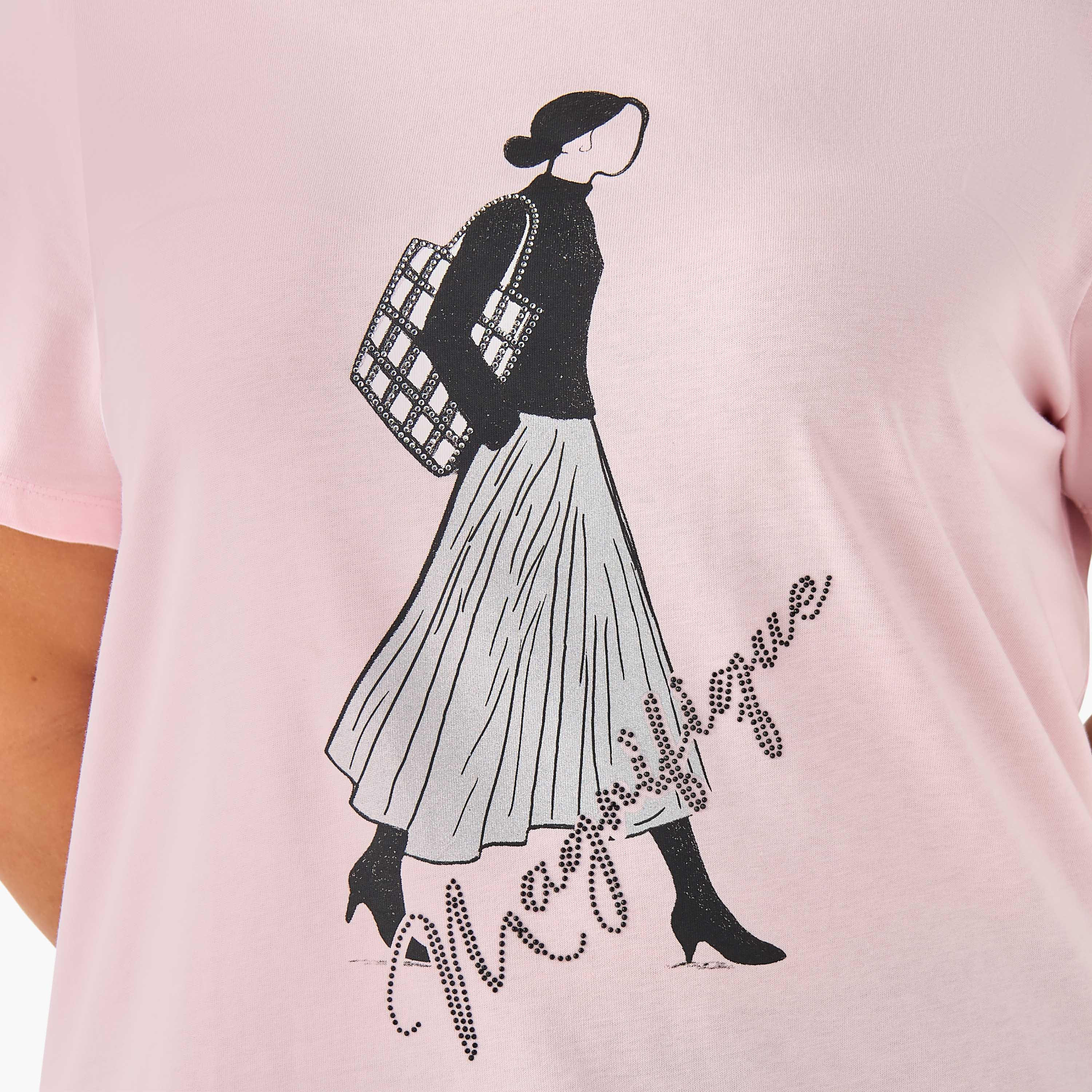 Ulla Popken Relaxed Fit Cotton T-shirt with Graphic Print-women-clothing-tshirts-image-5