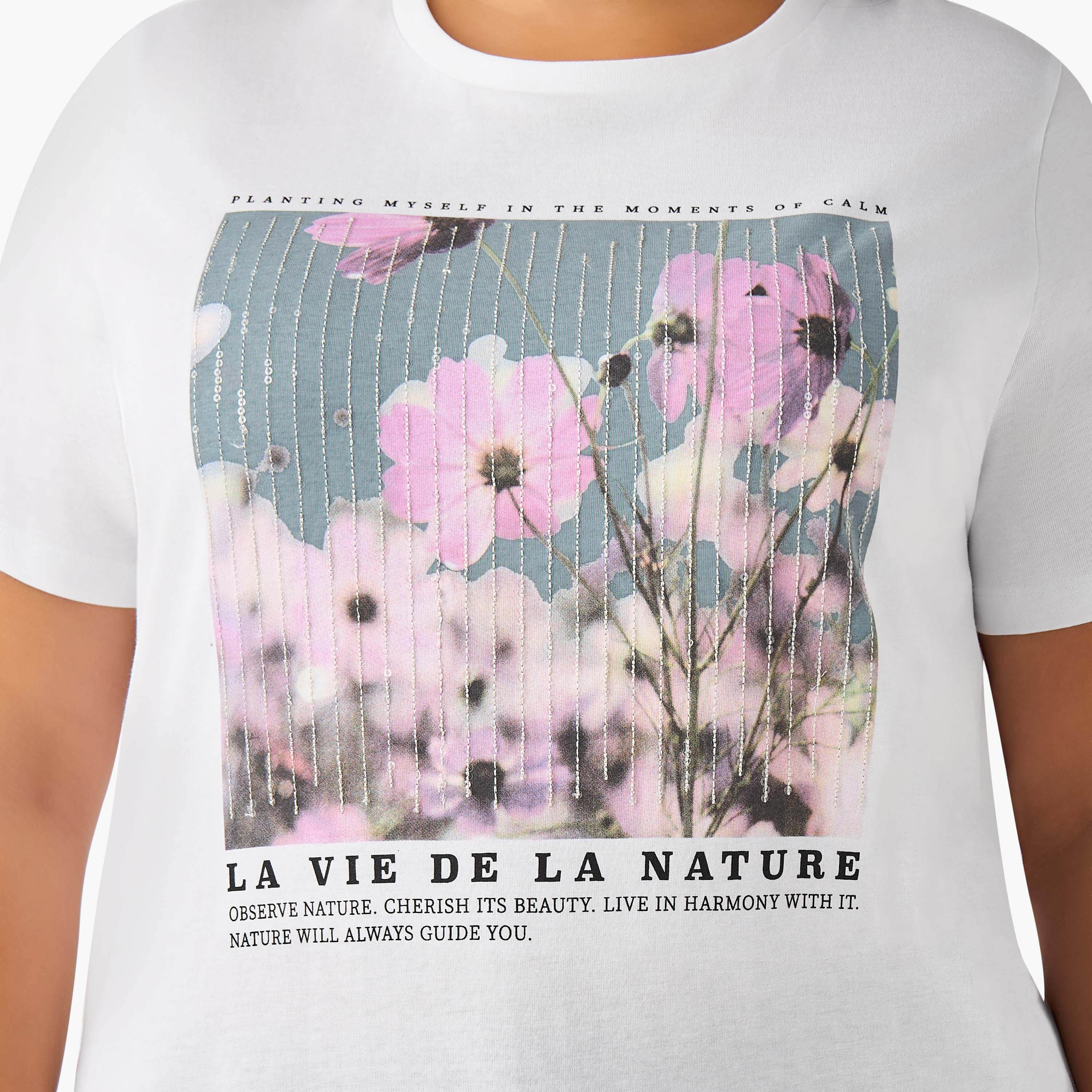 Ulla Popken Relaxed Fit Cotton T-shirt with Graphic Print-women-clothing-tshirts-image-5