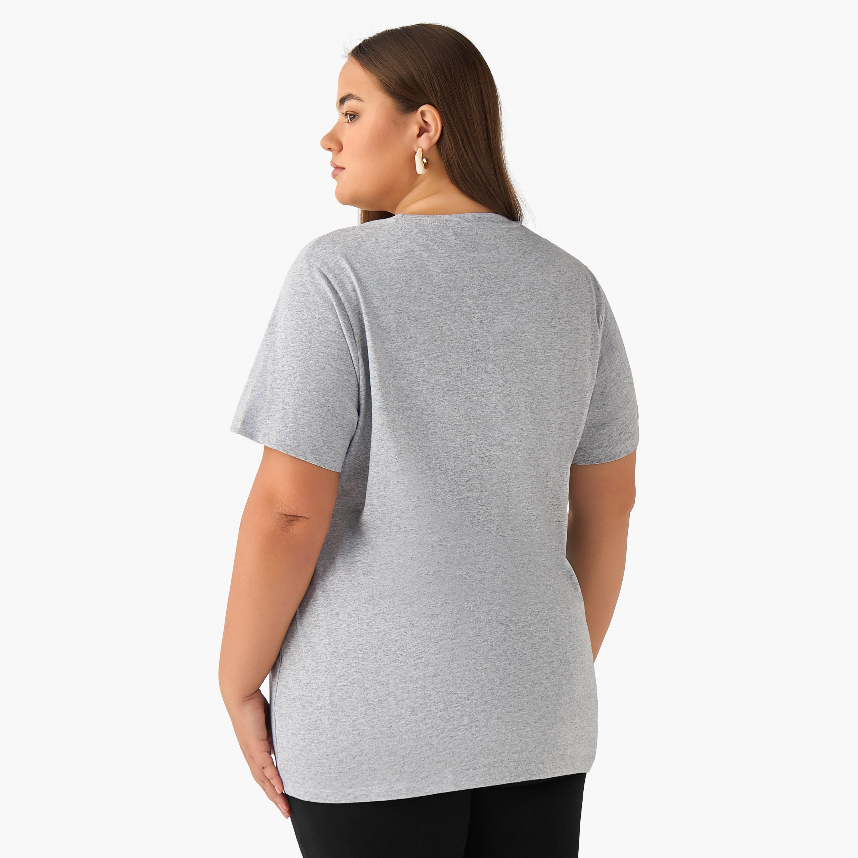 Ulla Popken Regular Fit Cotton T-shirt with Floral Embellishment-women-clothing-tshirts-image-3