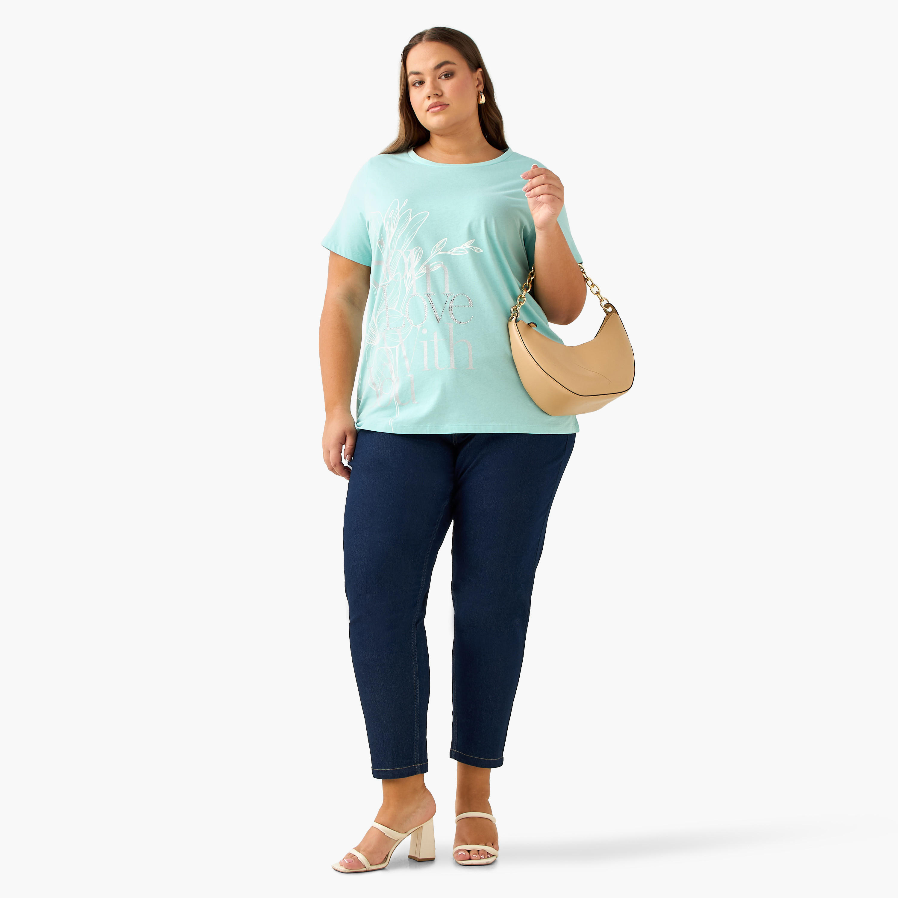 Ulla Popken Relaxed Fit T-shirt with Floral Print-women-clothing-tshirts-image-3