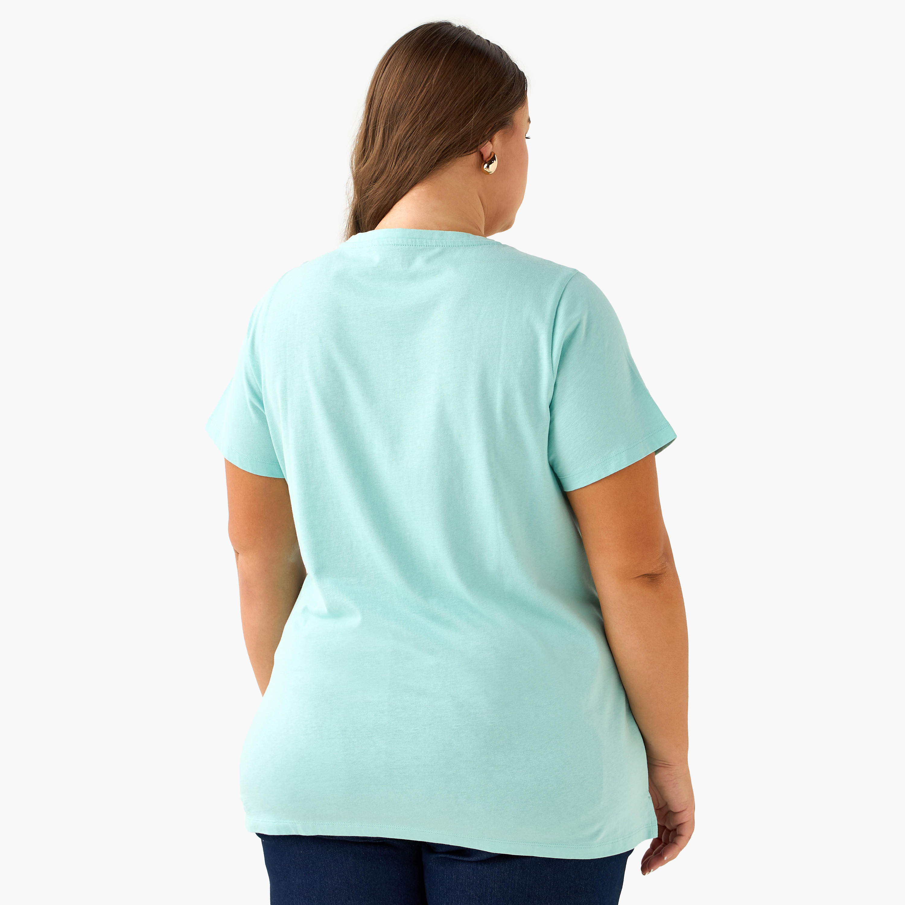 Ulla Popken Relaxed Fit T-shirt with Floral Print-women-clothing-tshirts-image-4