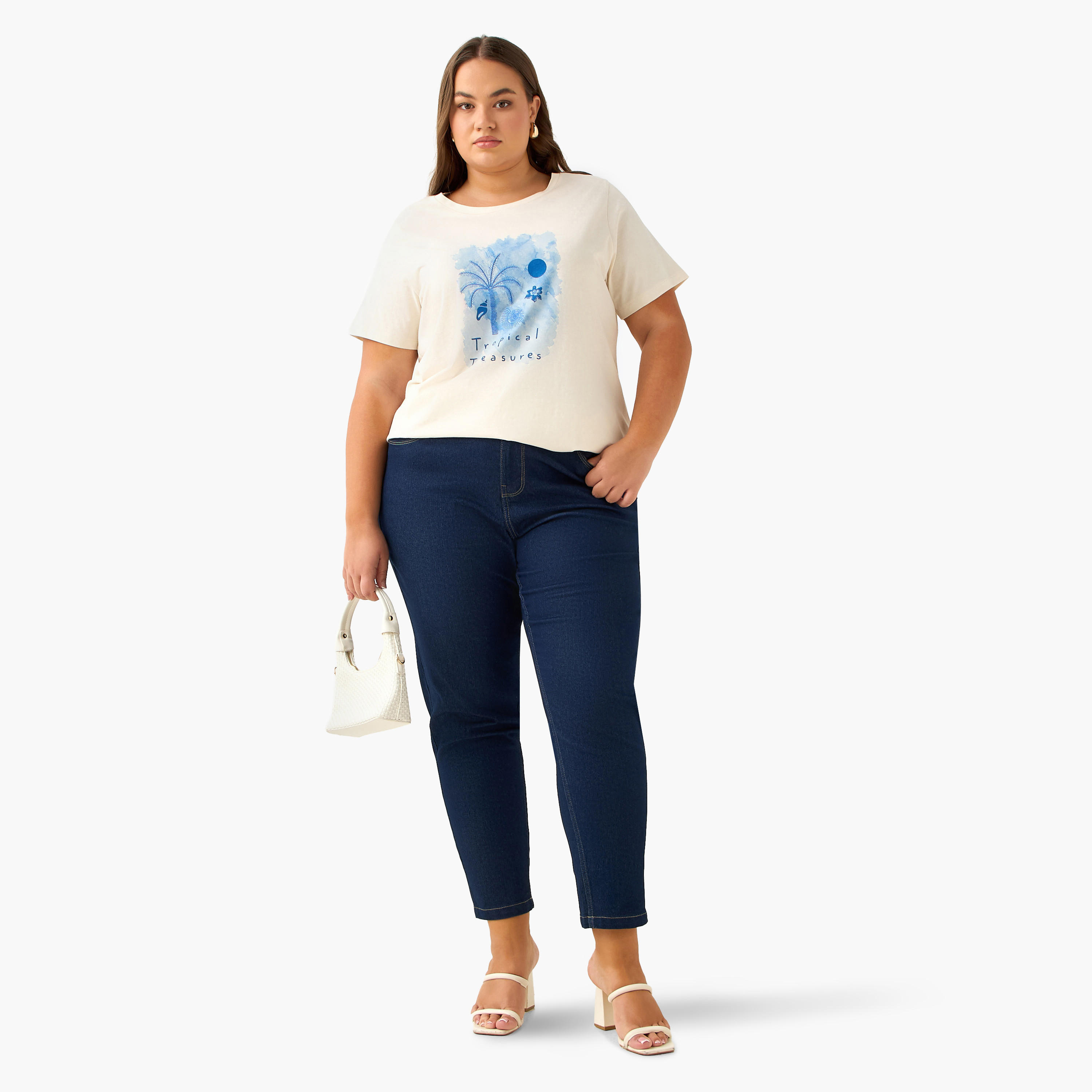 Ulla Popken Relaxed Fit T-shirt with Tropical Print-women-clothing-tshirts-image-3