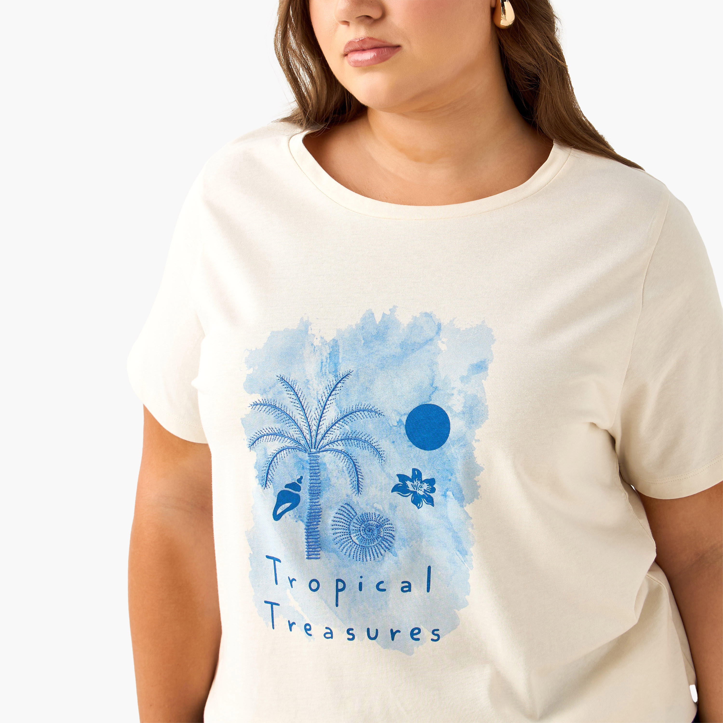 Ulla Popken Relaxed Fit T-shirt with Tropical Print-women-clothing-tshirts-image-5