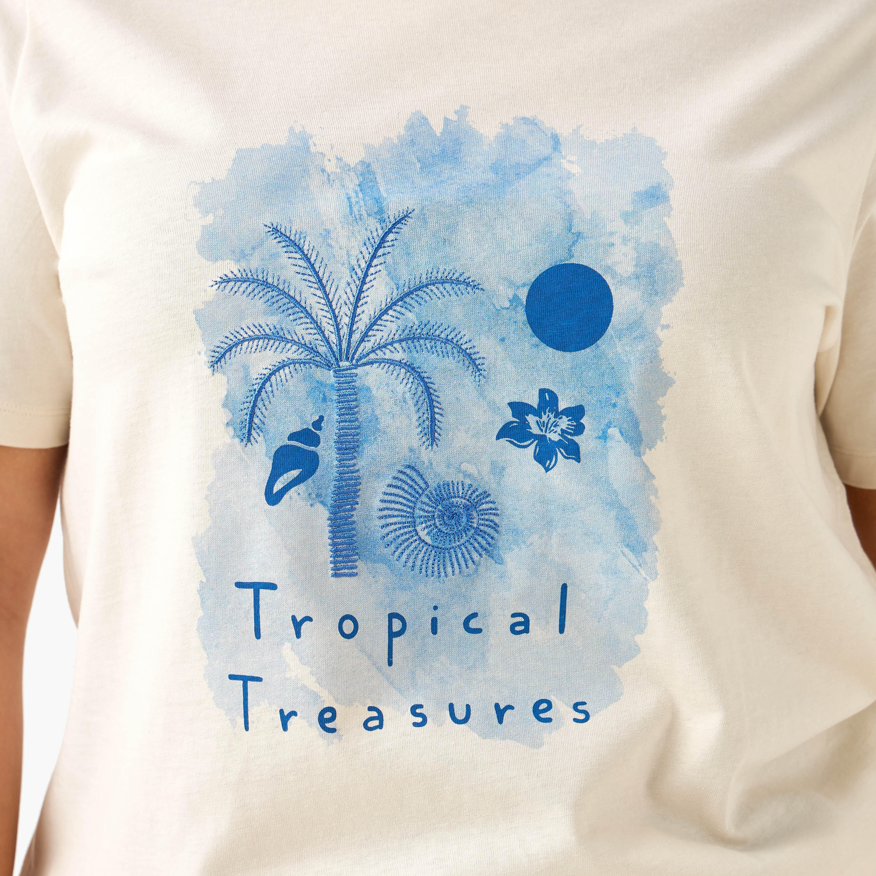 Ulla Popken Relaxed Fit T-shirt with Tropical Print-women-clothing-tshirts-image-6
