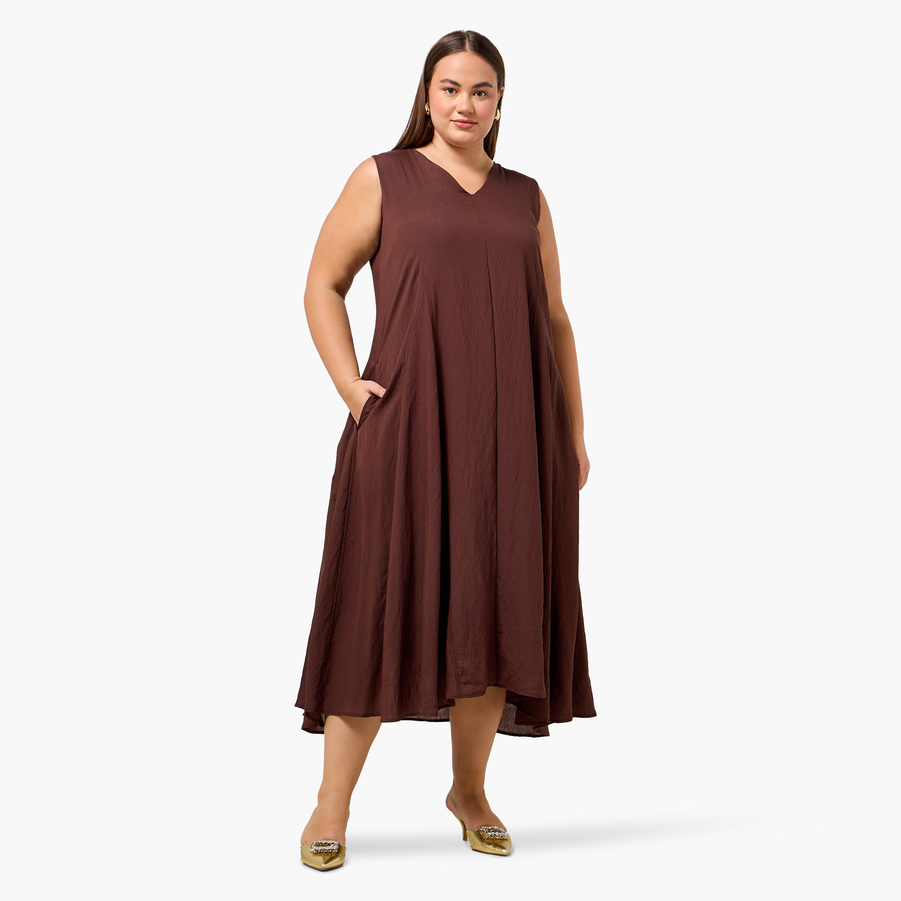 فستان إيه لاين بارز الملمس مع سترة مقاس كبير من أولا بوبكين-women-clothing-coordsets-image-3