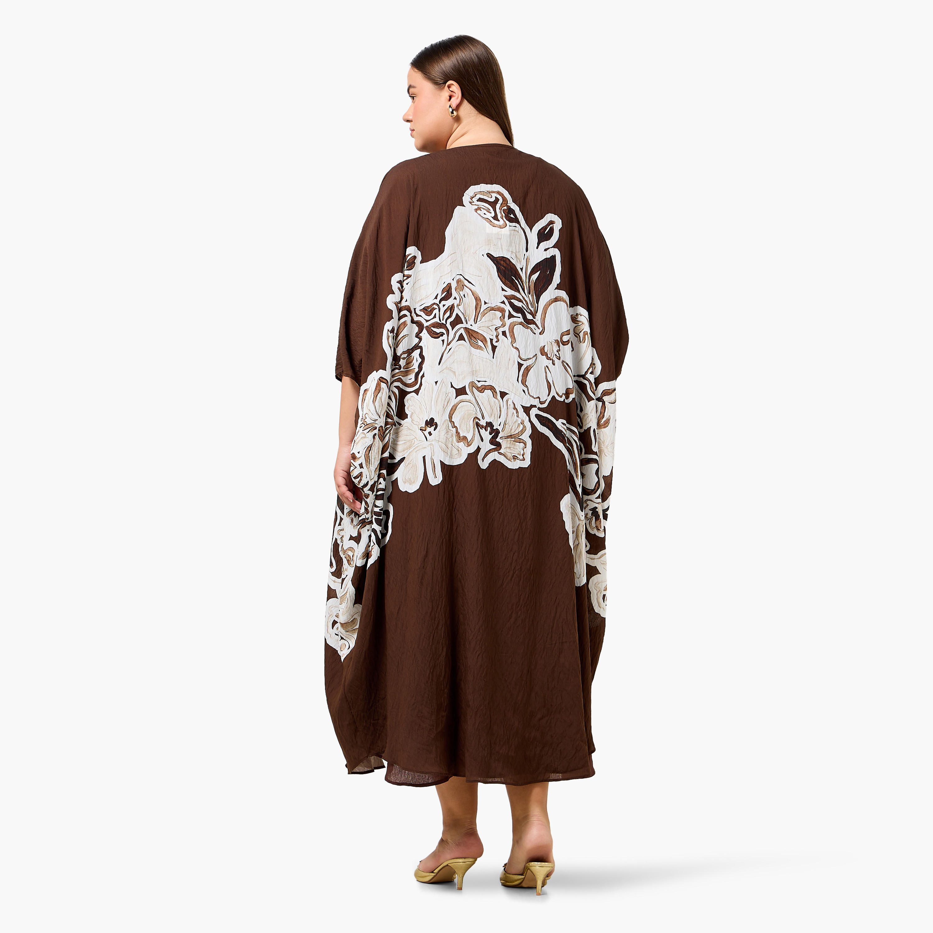 Ulla Popken Plus Size Textured A-line Dress with Shrug-women-clothing-coordsets-image-4