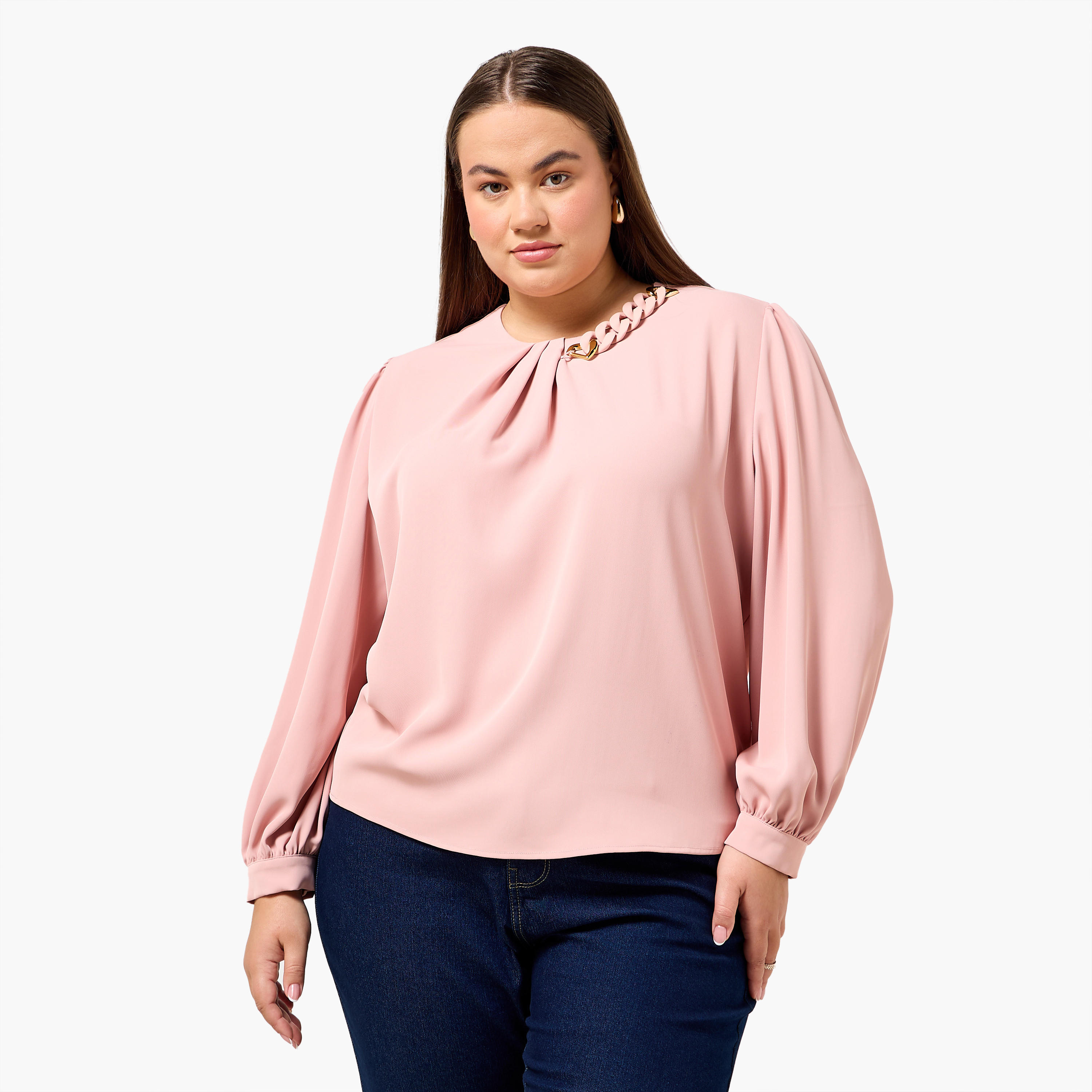 Ulla Popken Top with Chain Accent-women-clothing-shirtsandblouses-blouses-image-3