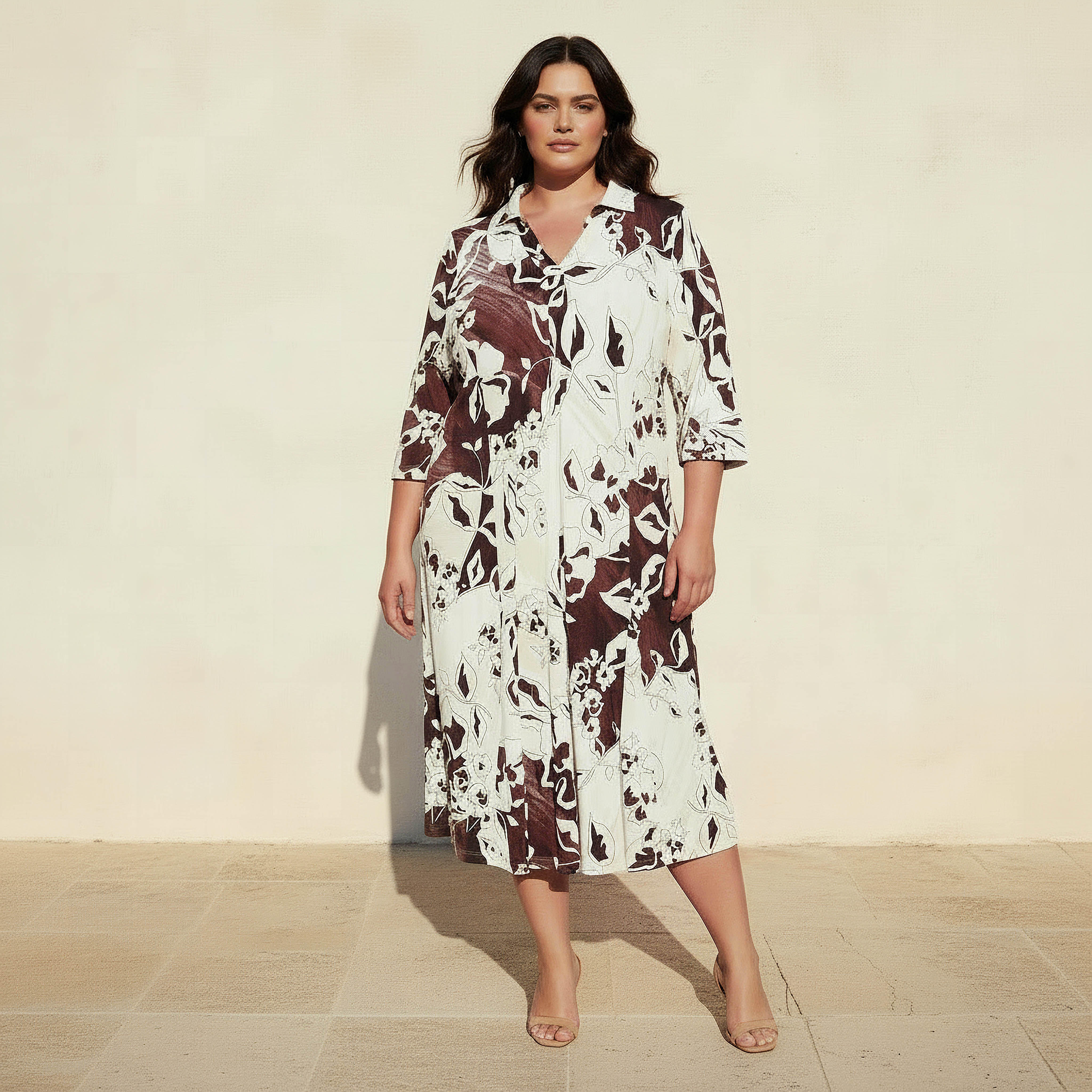 فستان للنساء مقاس كبير بطبعات وقصة إي لاين وياقة من أولّا بوبكن-women-clothing-dresses-image-1