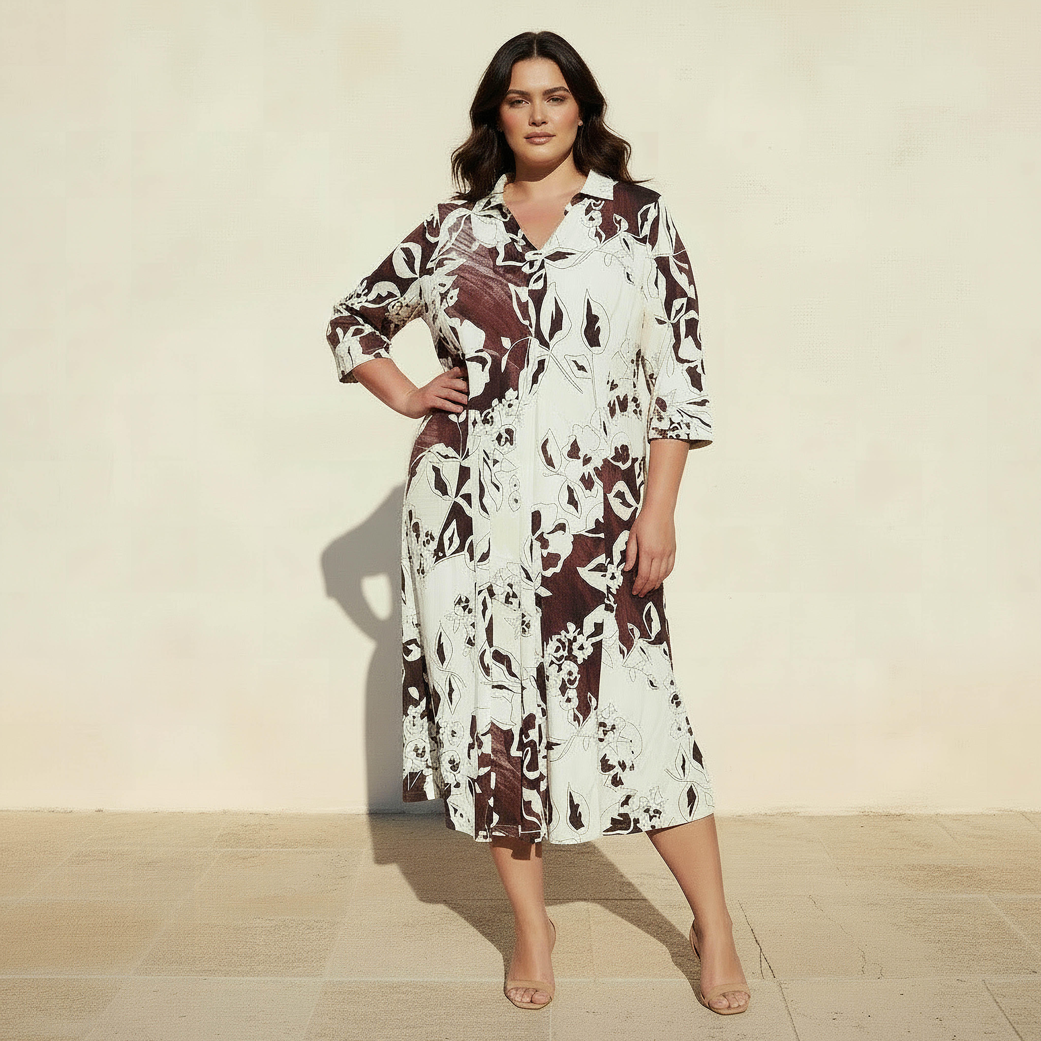 فستان للنساء مقاس كبير بطبعات وقصة إي لاين وياقة من أولّا بوبكن-women-clothing-dresses-image-3