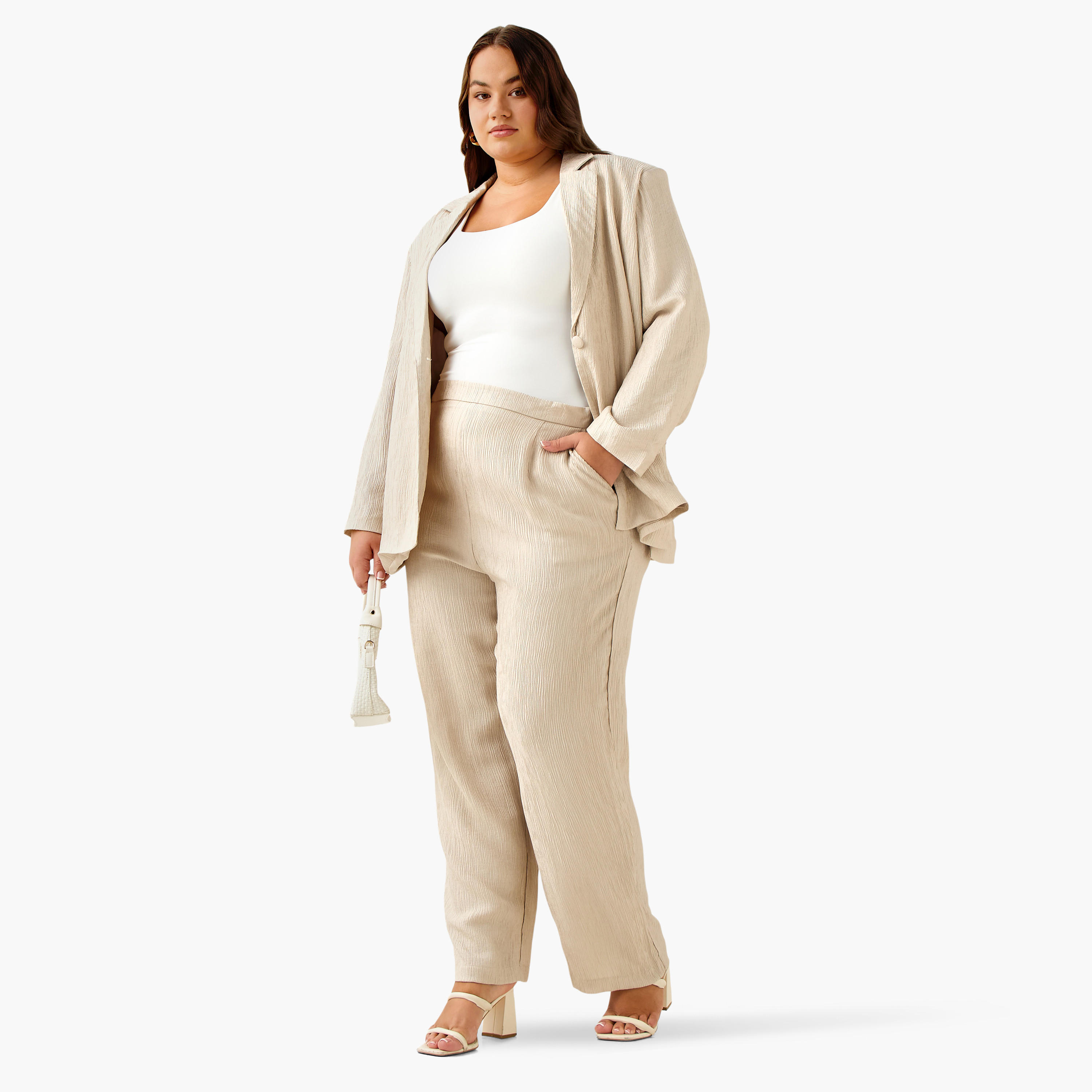 بنطلون بارز الملمس بقصّة مستقيمة من أولا بوبكن-women-clothing-coordsets-image-4