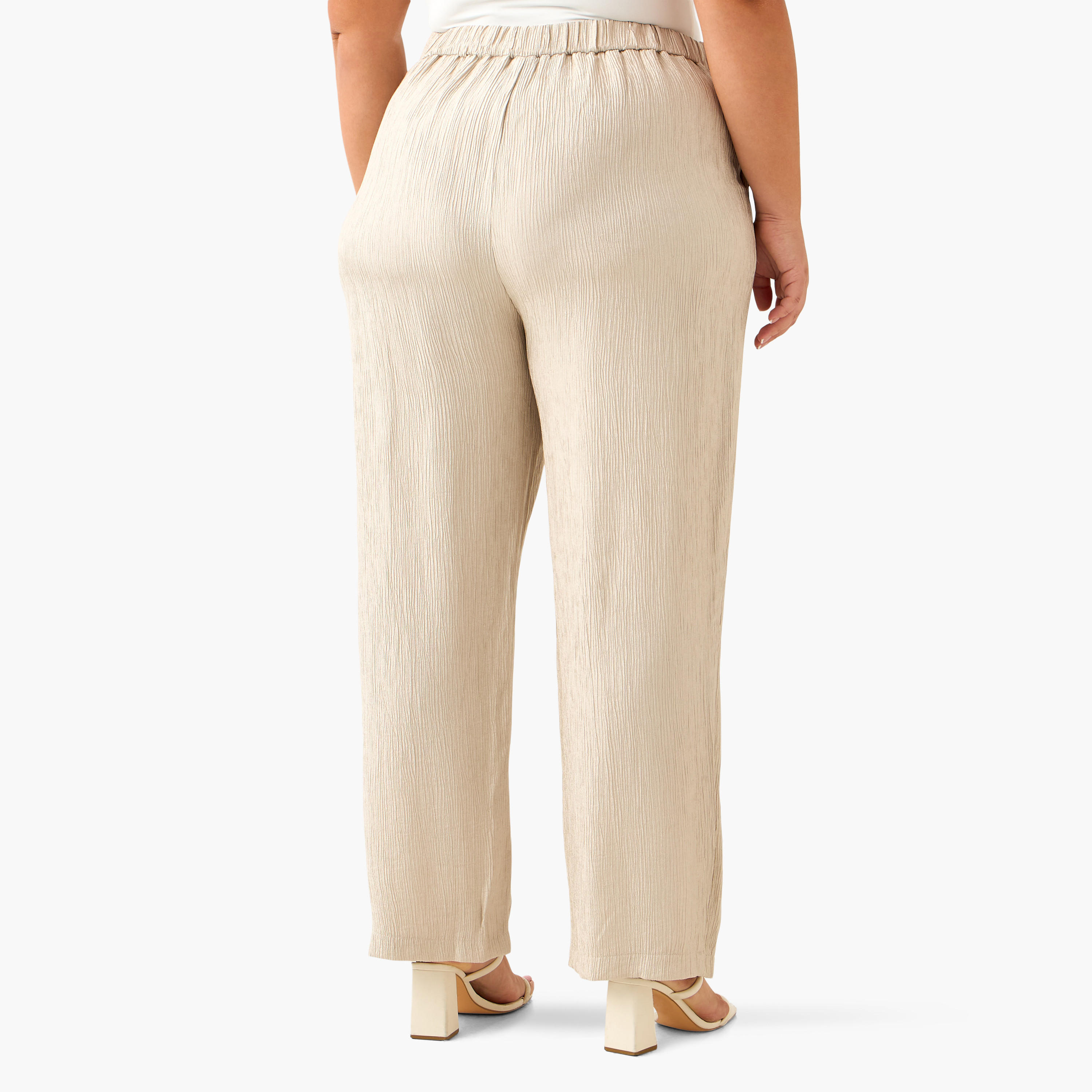 بنطلون بارز الملمس بقصّة مستقيمة من أولا بوبكن-women-clothing-coordsets-image-4