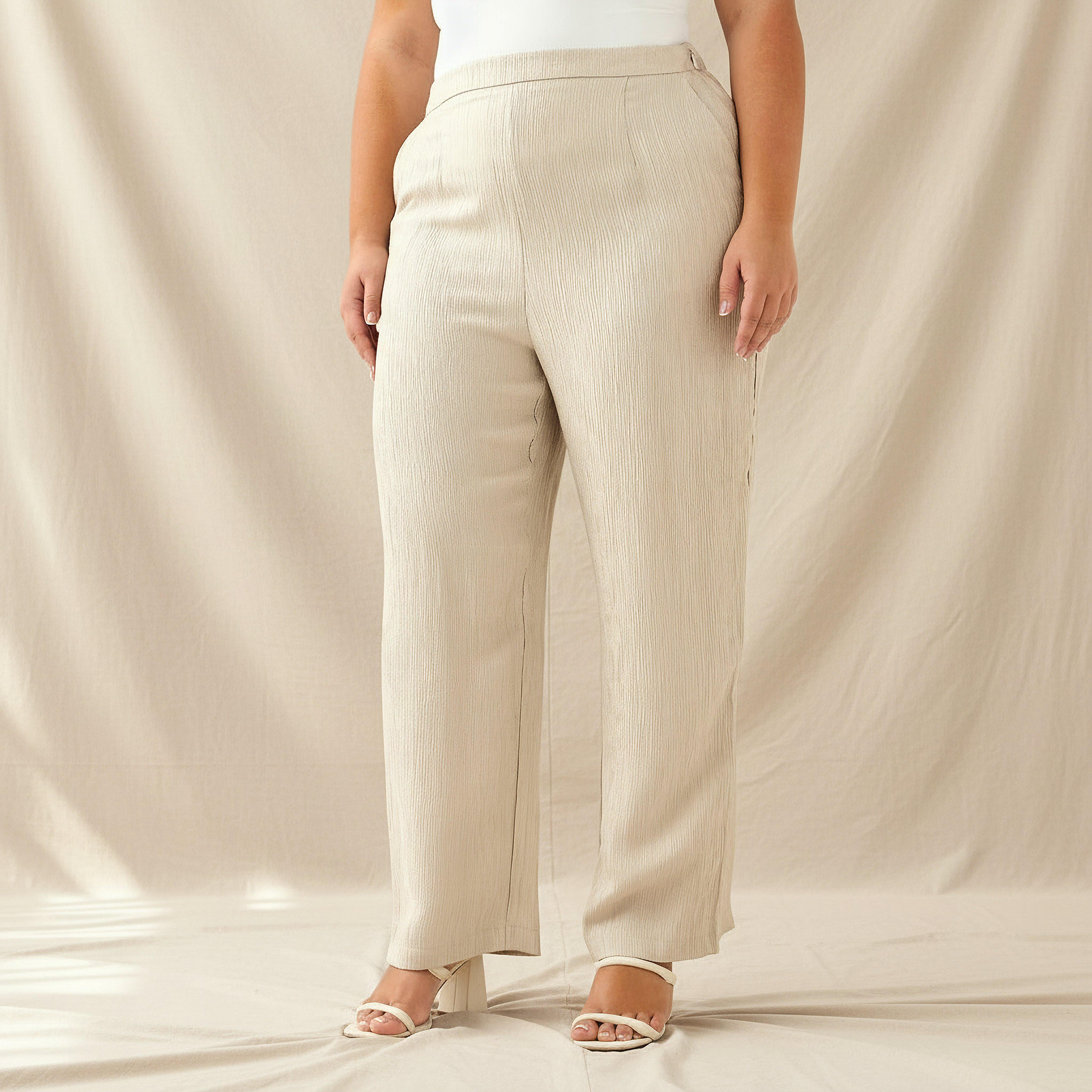 بنطلون بارز الملمس بقصّة مستقيمة من أولا بوبكن-women-clothing-coordsets-image-6