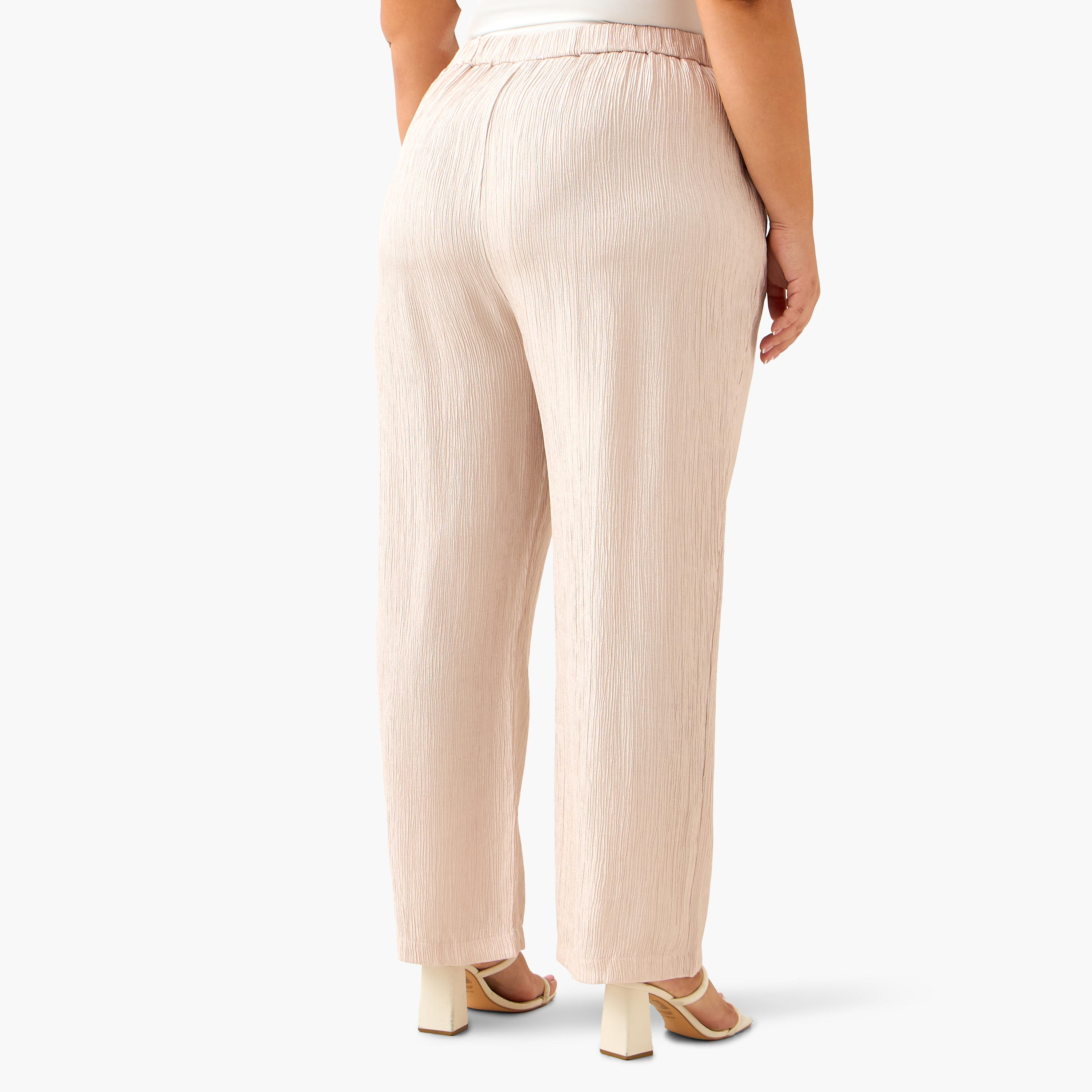 Ulla Popken Straight Fit Textured Pants-women-clothing-coordsets-image-4