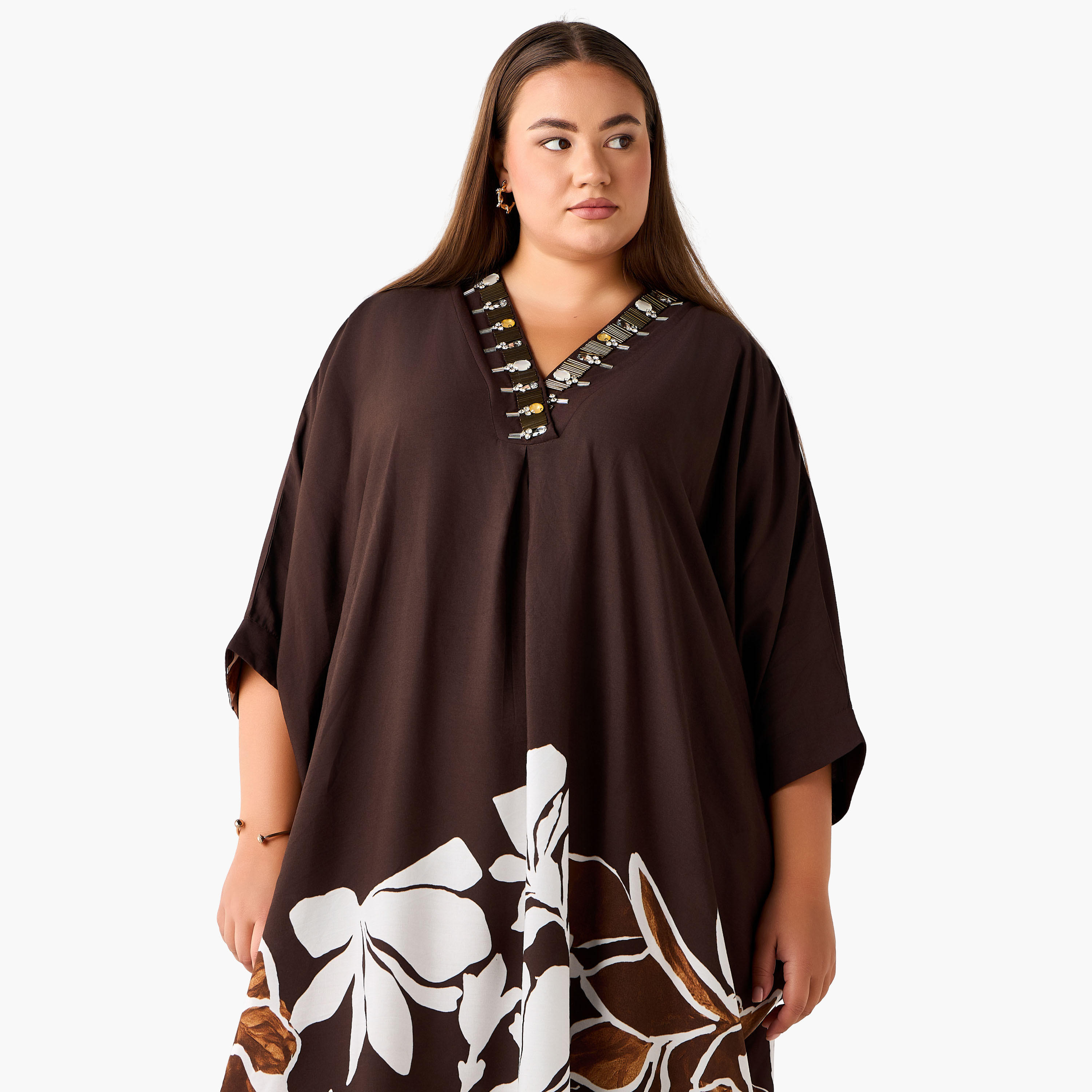 قفطان ماكسي فيسكوز بتفاصيل مزيّنة-women-clothing-dresses-image-1