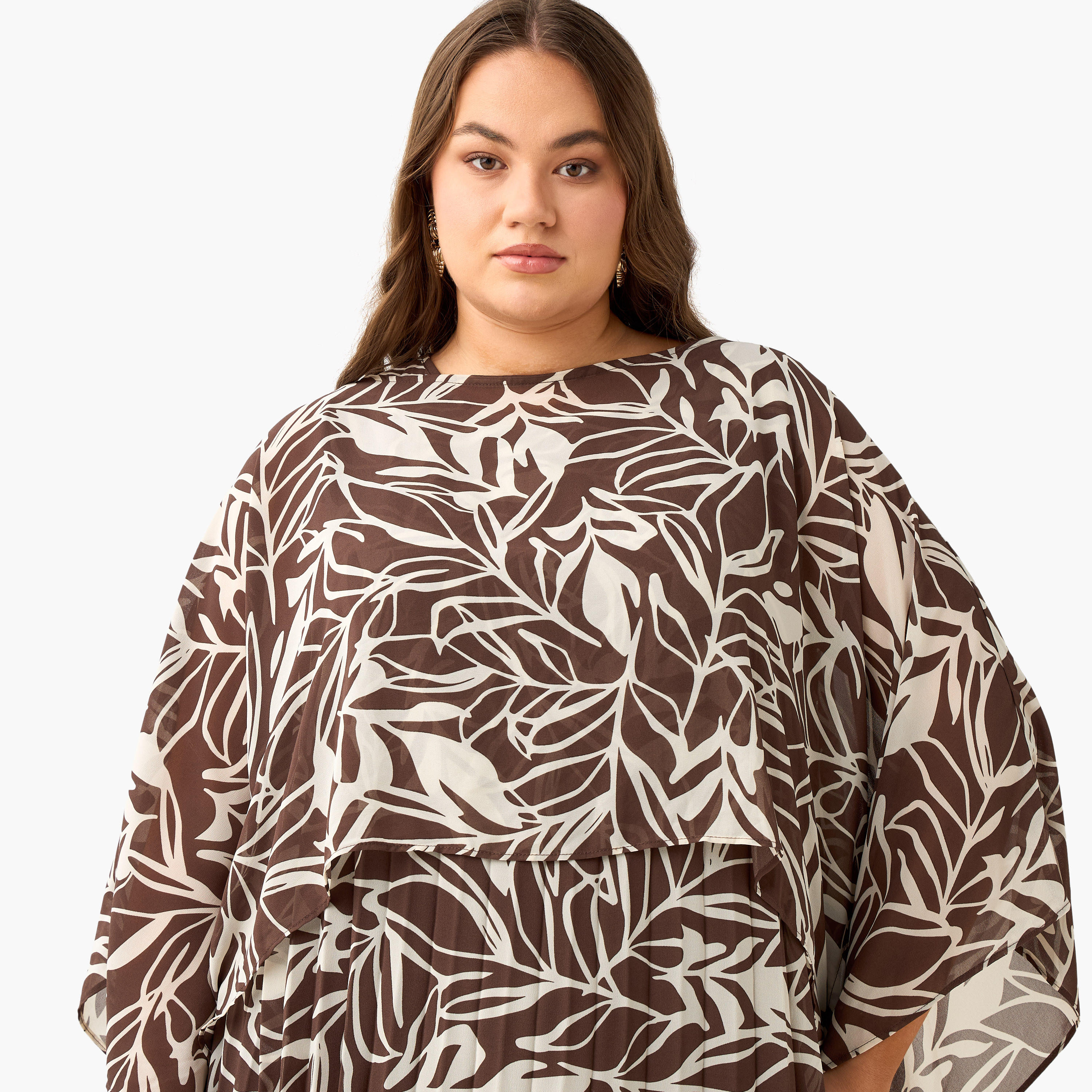 Ulla Popken A-line Maxi Dress with Cape-women-clothing-dresses-image-5