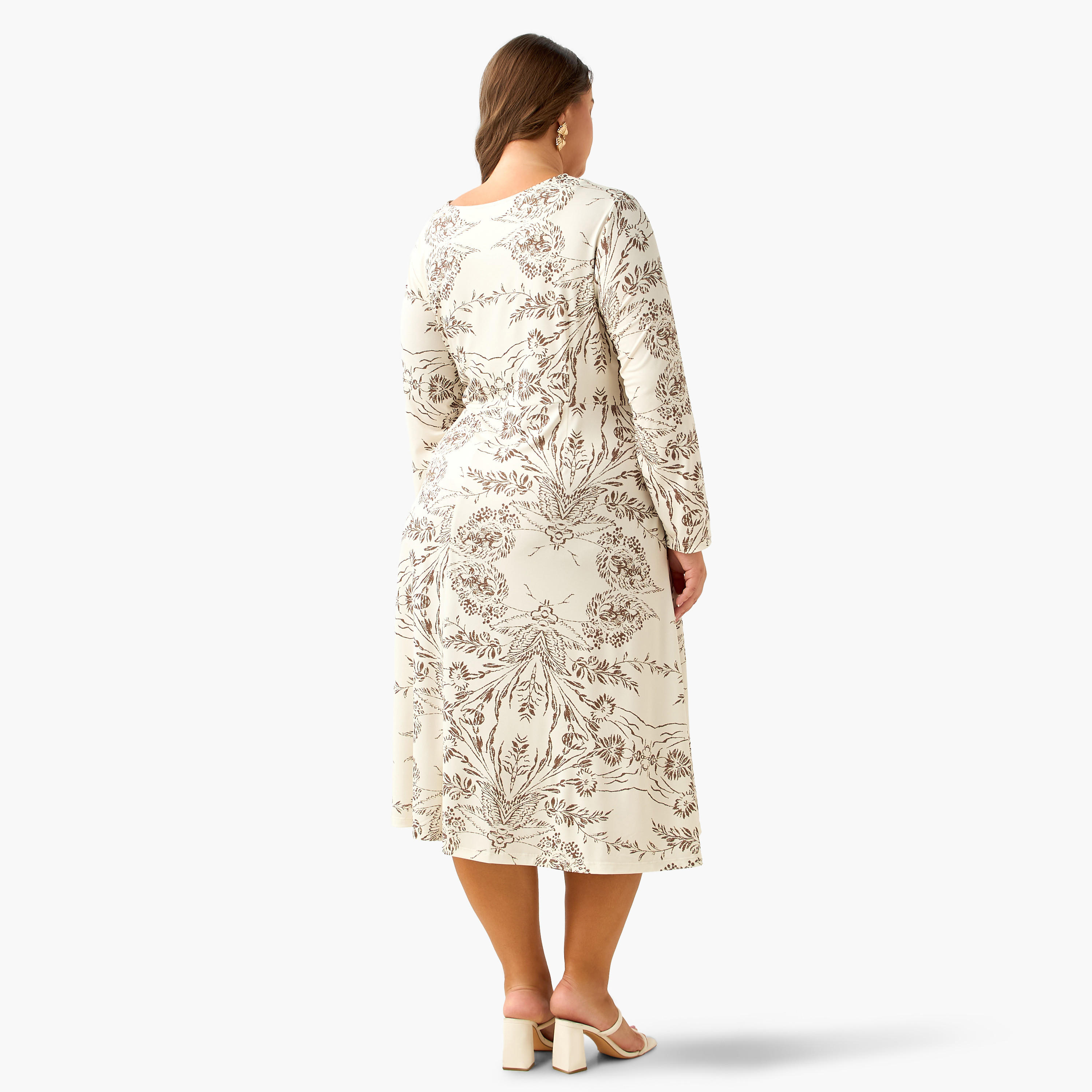 فستان إيه لاين ميدي بعقدة وطبعات الزهور من أولا بوبكين-women-clothing-dresses-image-4