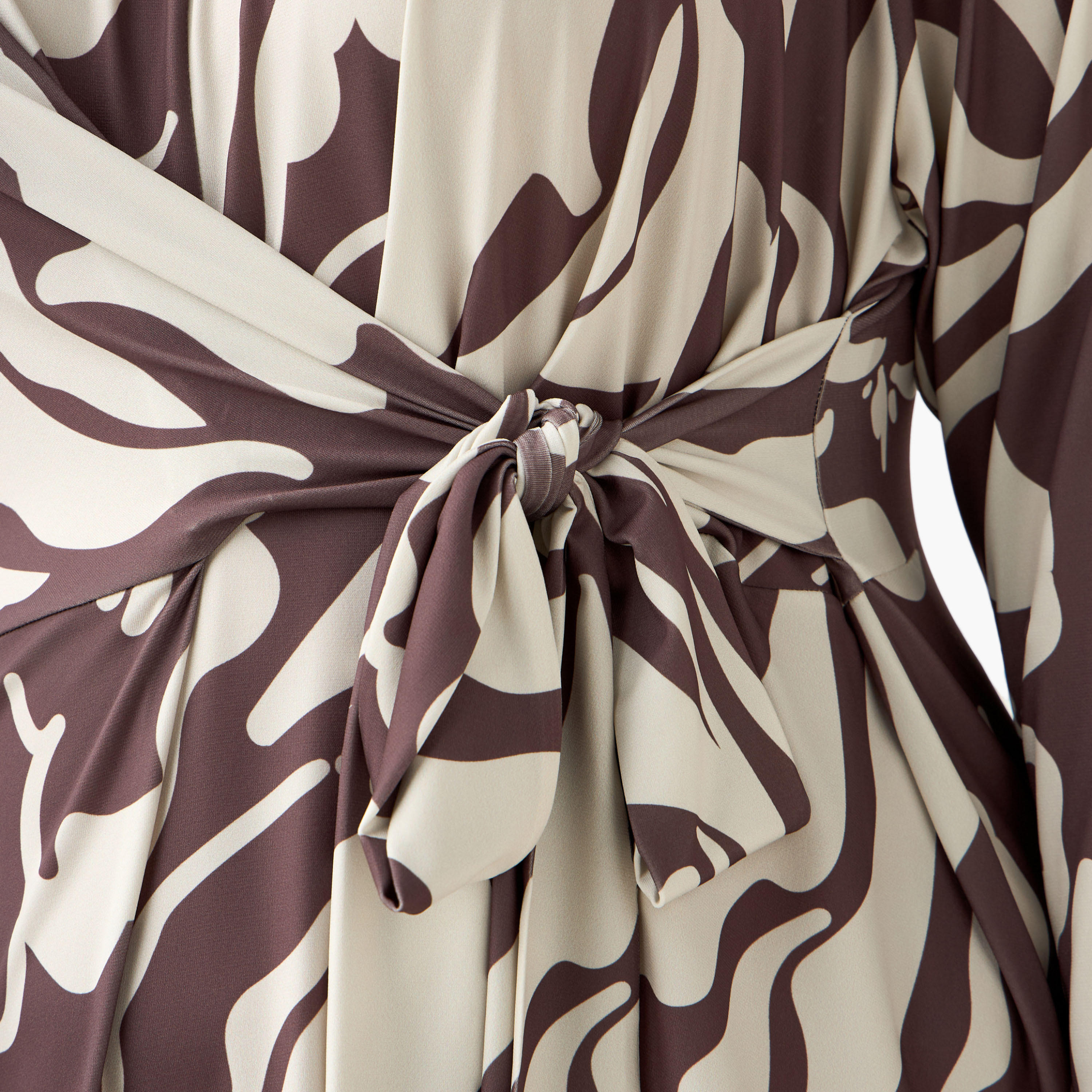 Ulla Popken A-line Midi Dress with Knot Detail and Floral Print-women-clothing-dresses-image-7