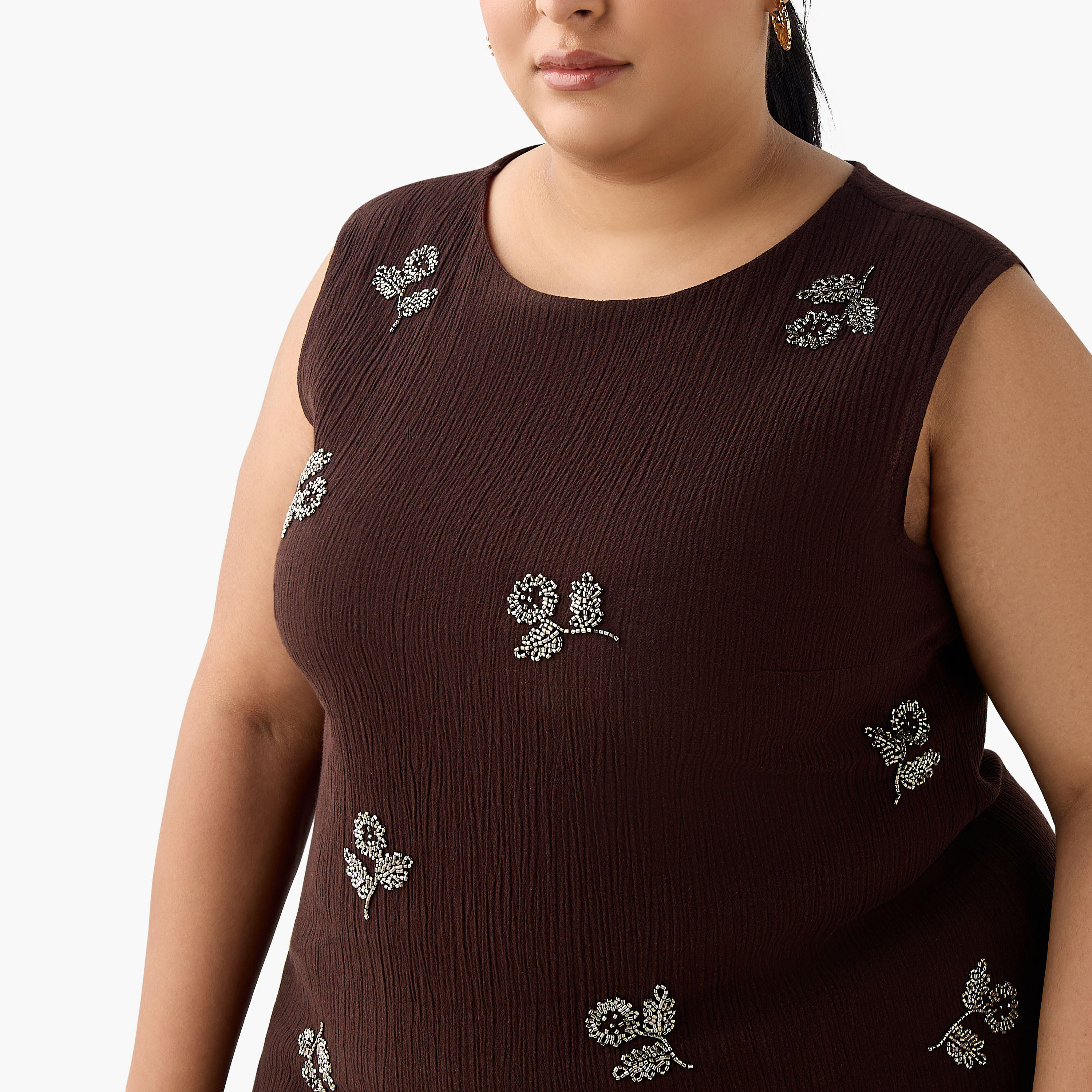بلوزة مزيج الكتان مزينة بدون أكمام من أولا بوبكن-women-clothing-coordsets-image-7