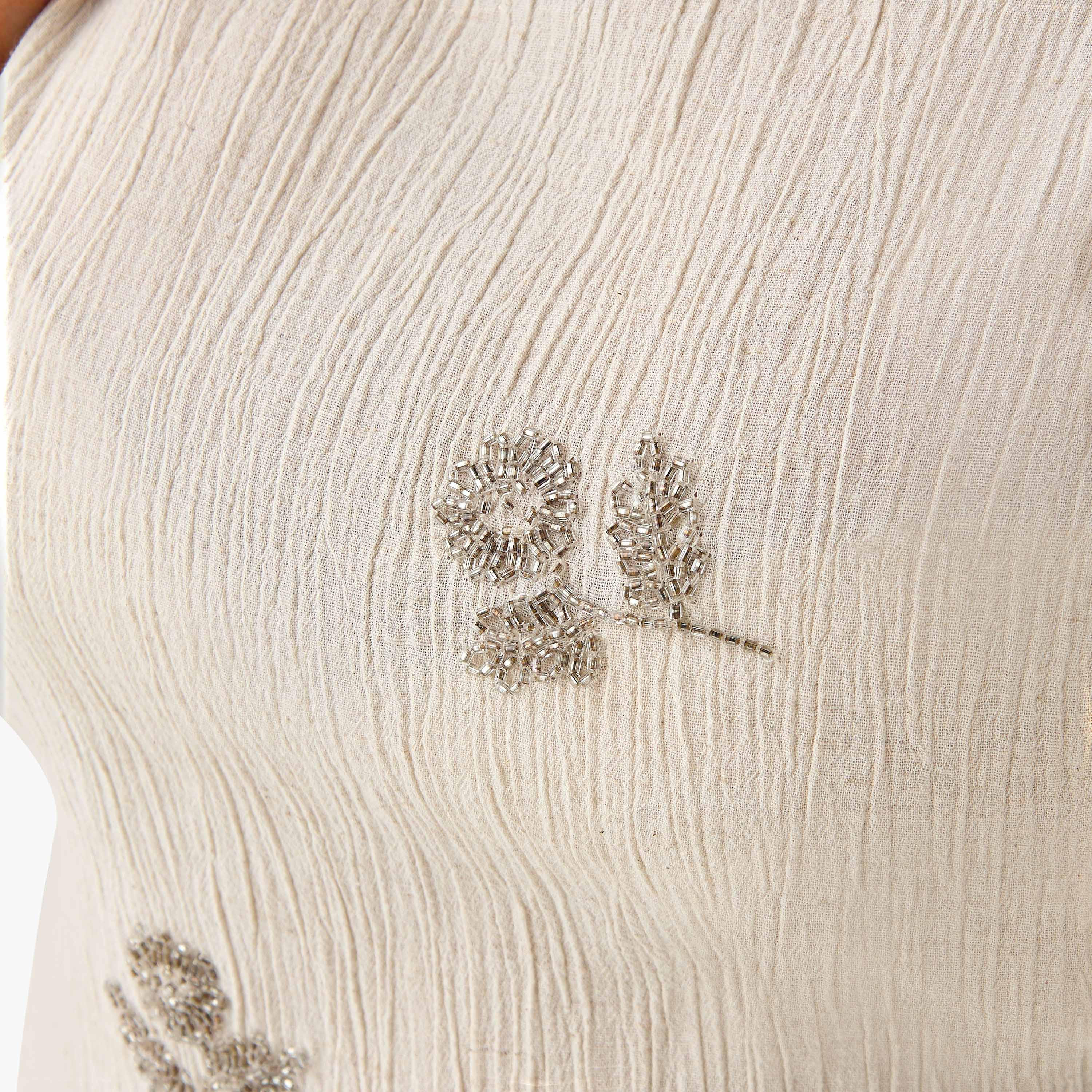 Ulla Popken Sleeveless Linen Blend Top with Embellishment-women-clothing-coordsets-image-2