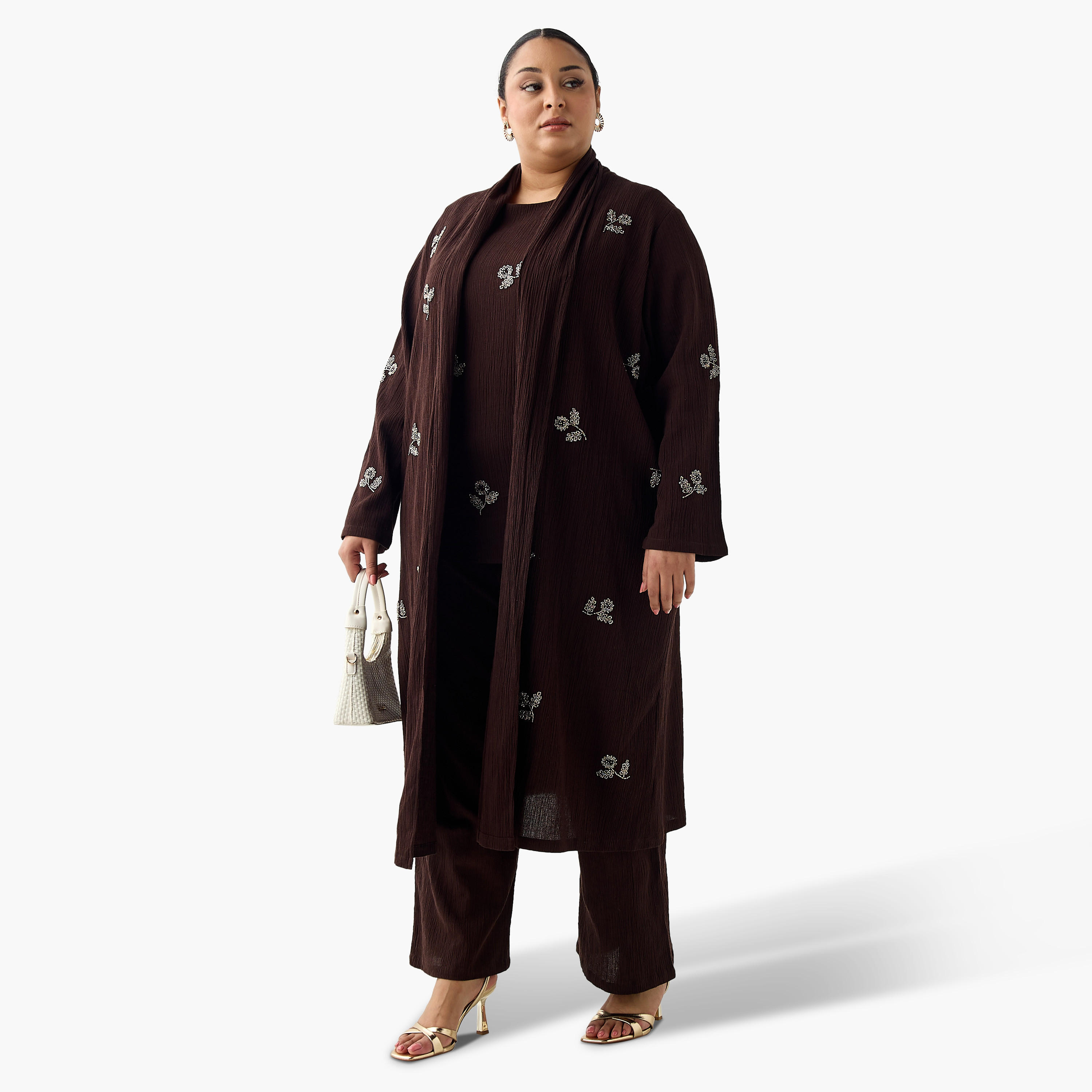 بنطلون من مزيج الكتان واسع الساقين بارز الملمس من أولا بوبكين-women-clothing-coordsets-image-3