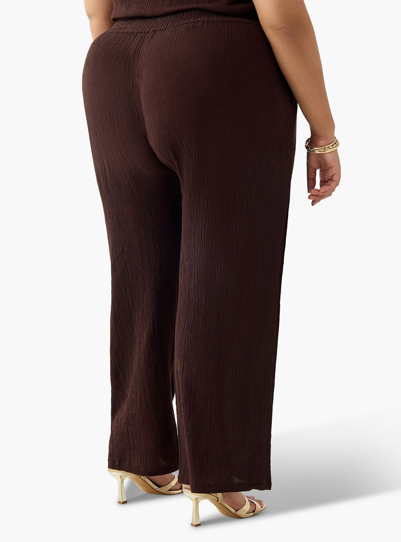 بنطلون من مزيج الكتان واسع الساقين بارز الملمس من أولا بوبكين-women-clothing-coordsets-image-2