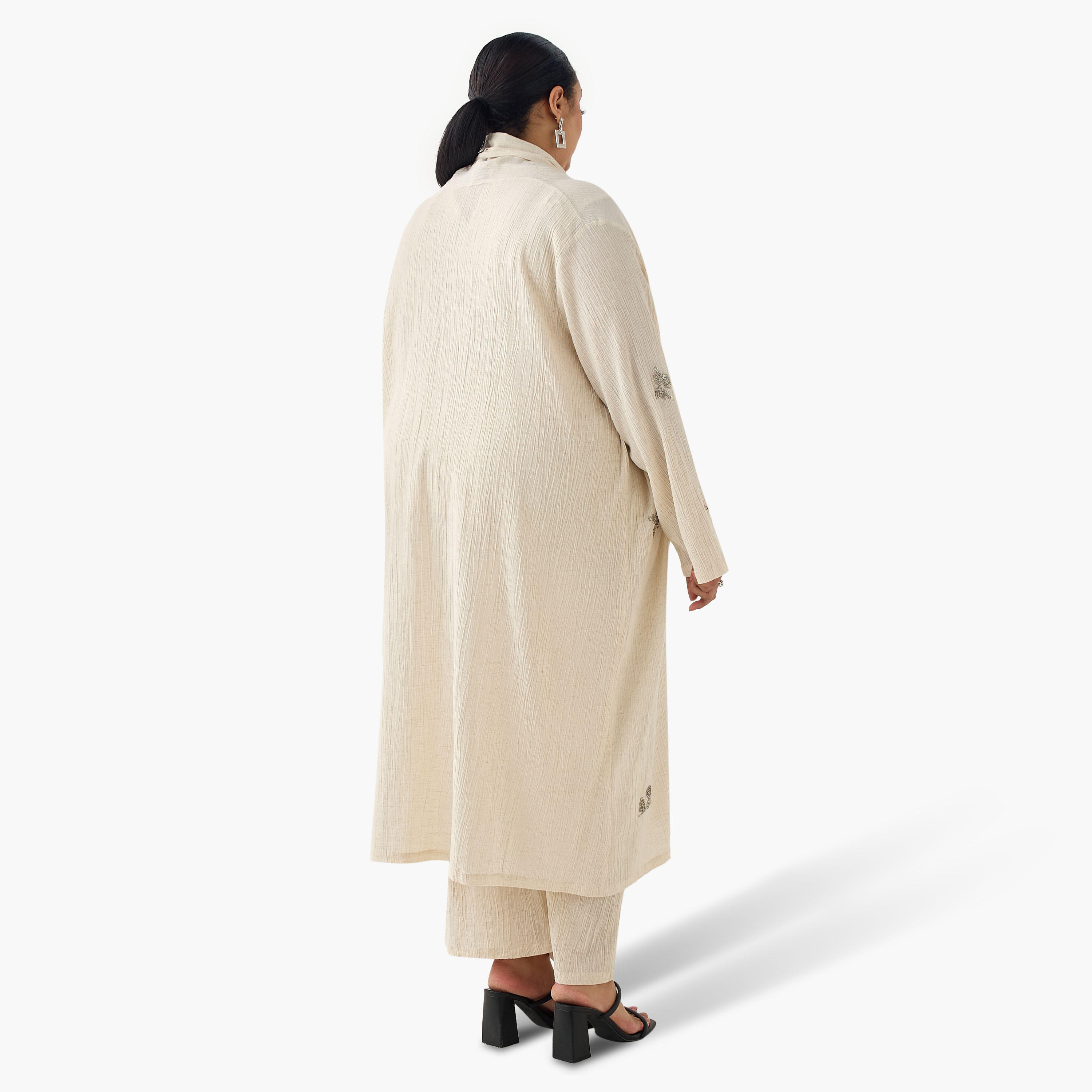 سترة طويلة من مزيج الكتان بقصّة مريحة وزخارف من أولا بوبكين-women-clothing-coordsets-image-6