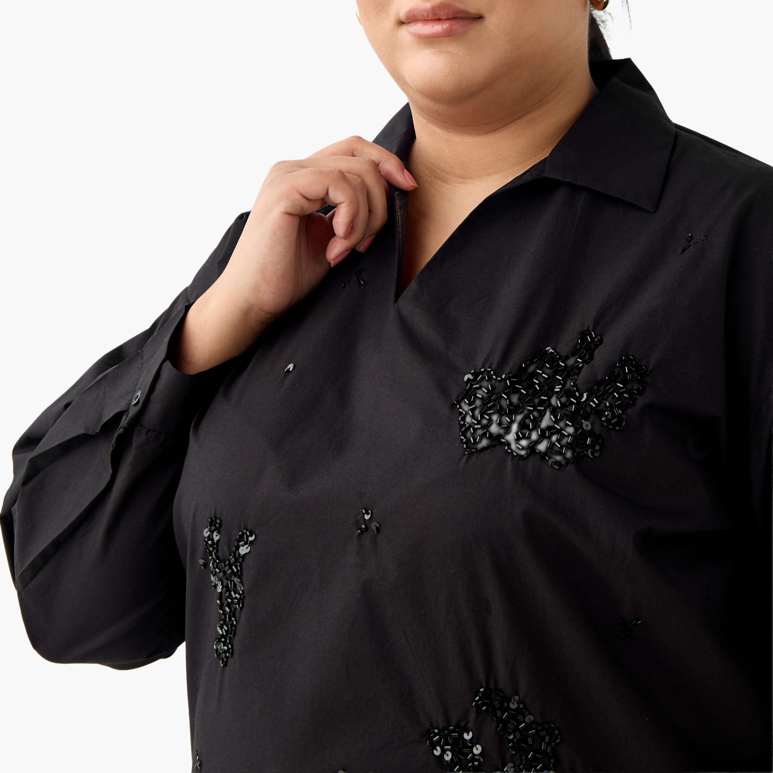 بلوزة قطن بقصة مريحة مع زينة من أولا بوبكن-women-clothing-shirtsandblouses-shirts-image-5