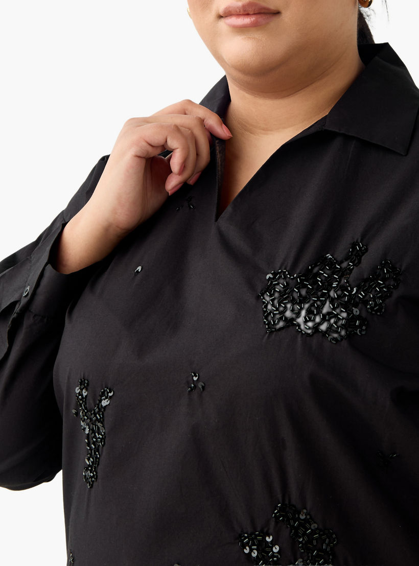 بلوزة قطن بقصة مريحة مع زينة من أولا بوبكن-women-clothing-shirtsandblouses-shirts-image-5