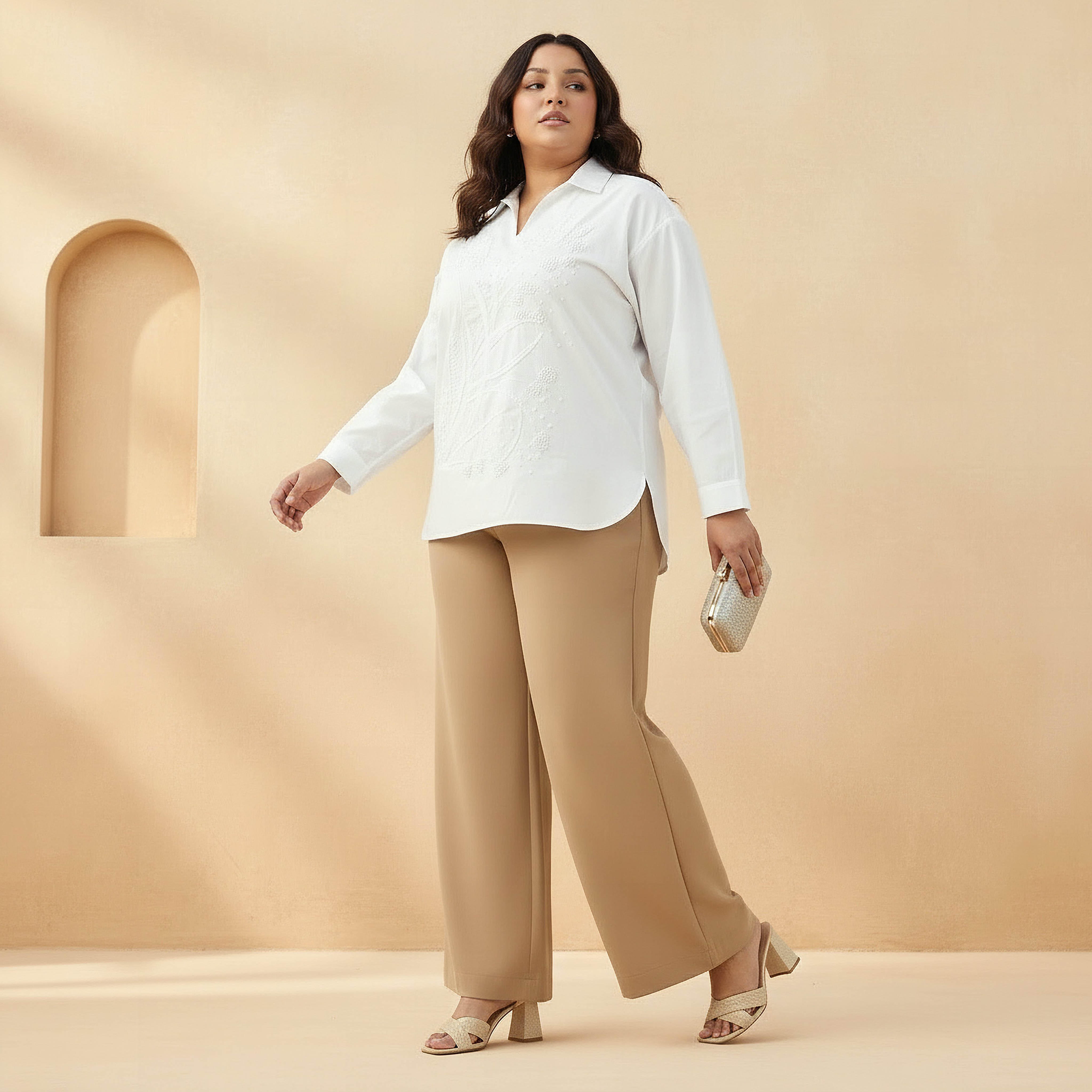 Ulla Popken Relaxed Fit Cotton Top with Embellishment-women-clothing-shirtsandblouses-shirts-image-3