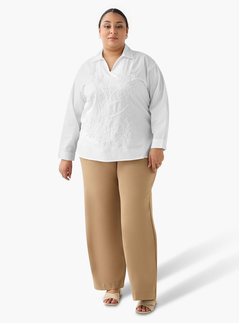 بلوزة قطن بقصة مريحة مع زينة من أولا بوبكن-women-clothing-shirtsandblouses-shirts-image-5