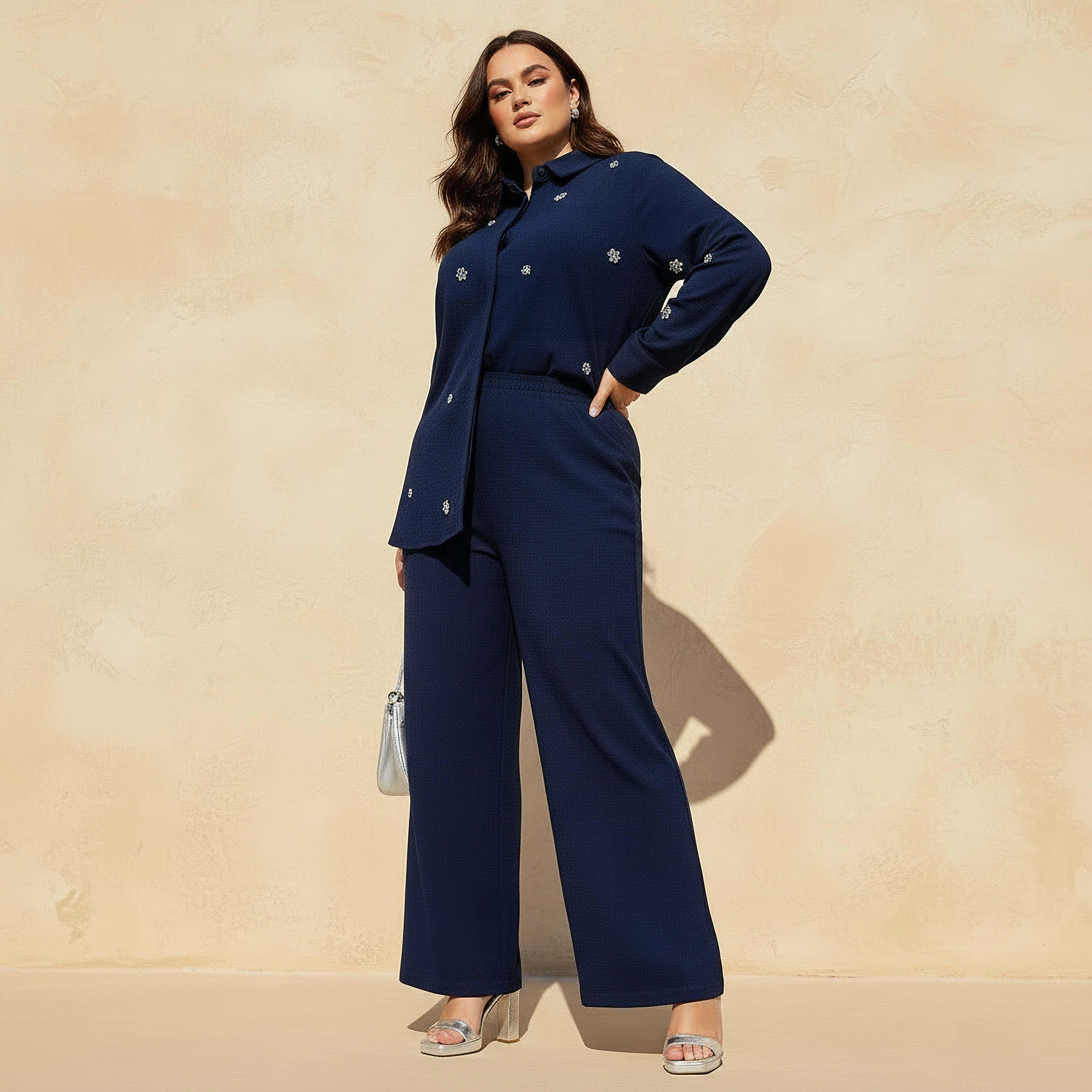 Ulla Popken Flexi Waist Linen Blend Pants-women-clothing-coordsets-image-2