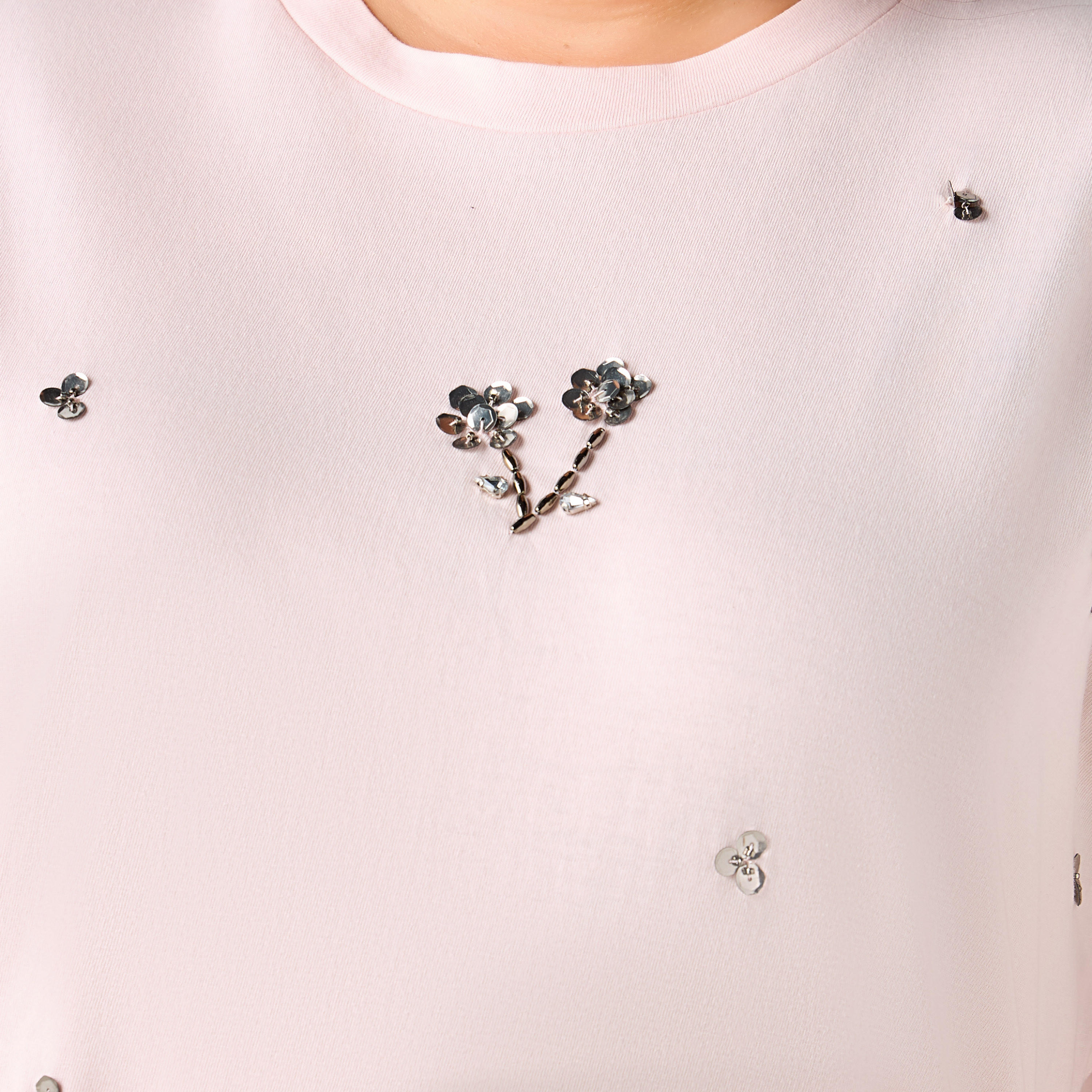 Ulla Popken Relaxed Fit Cotton T-shirt with Sequin Embellishment-women-clothing-tshirts-image-4